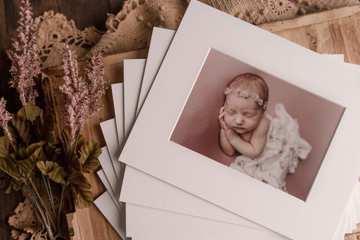 Purple Flowers And Matted Frames