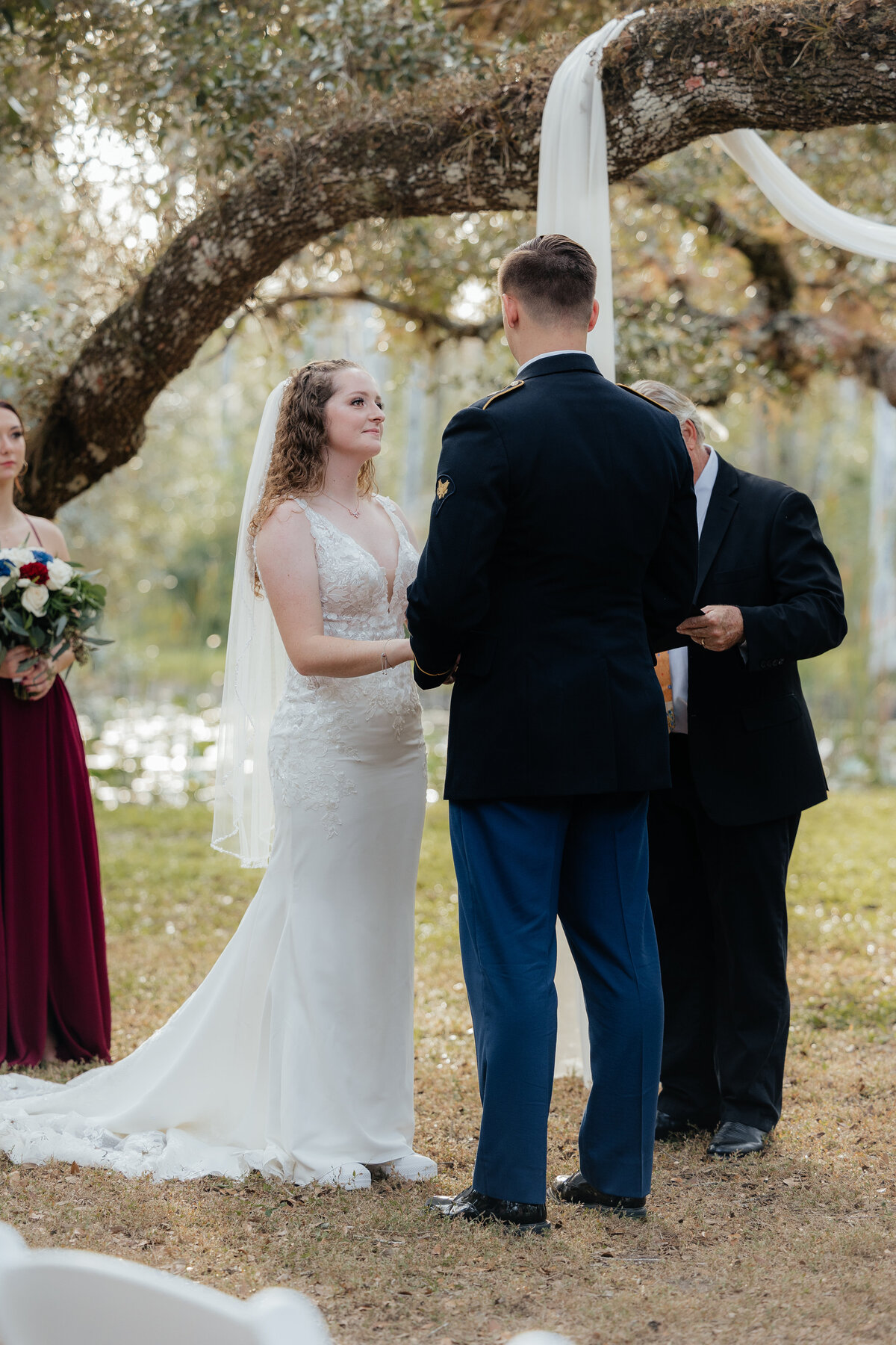 Bride and Groom at alter