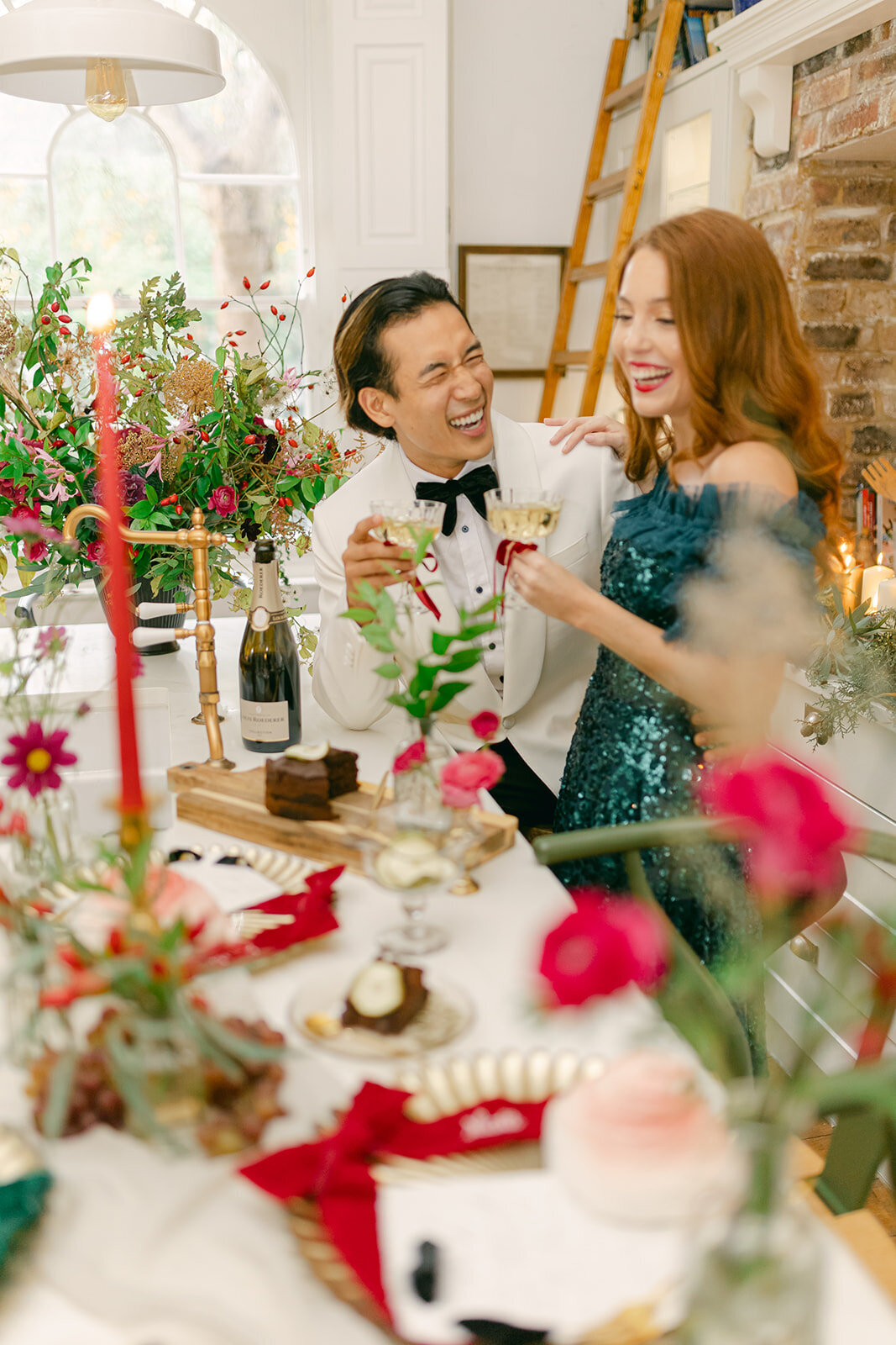 264 - Christmas Elopement Photo Shoot - Tall House On The Square -  Maila Enea Events  - Joana Senkute Photography - London