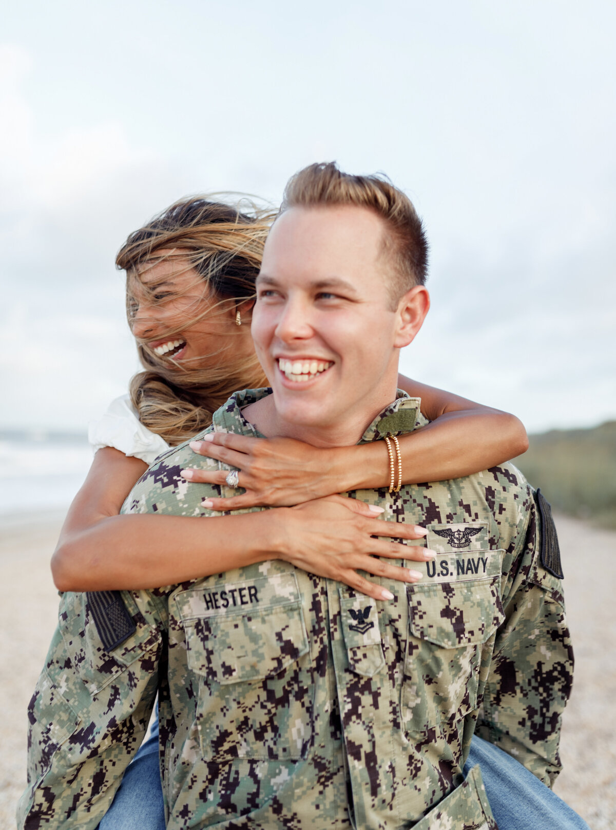 Engagement photo at the beach of ponte vedra