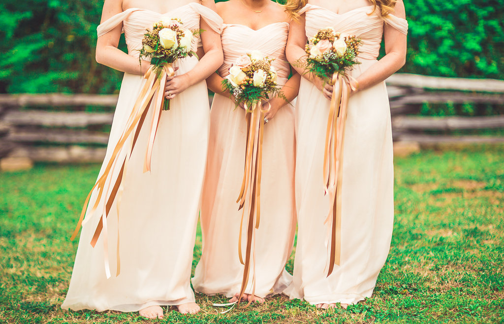 Wedding Photograph Of Women in Peach Dresses Los Angeles