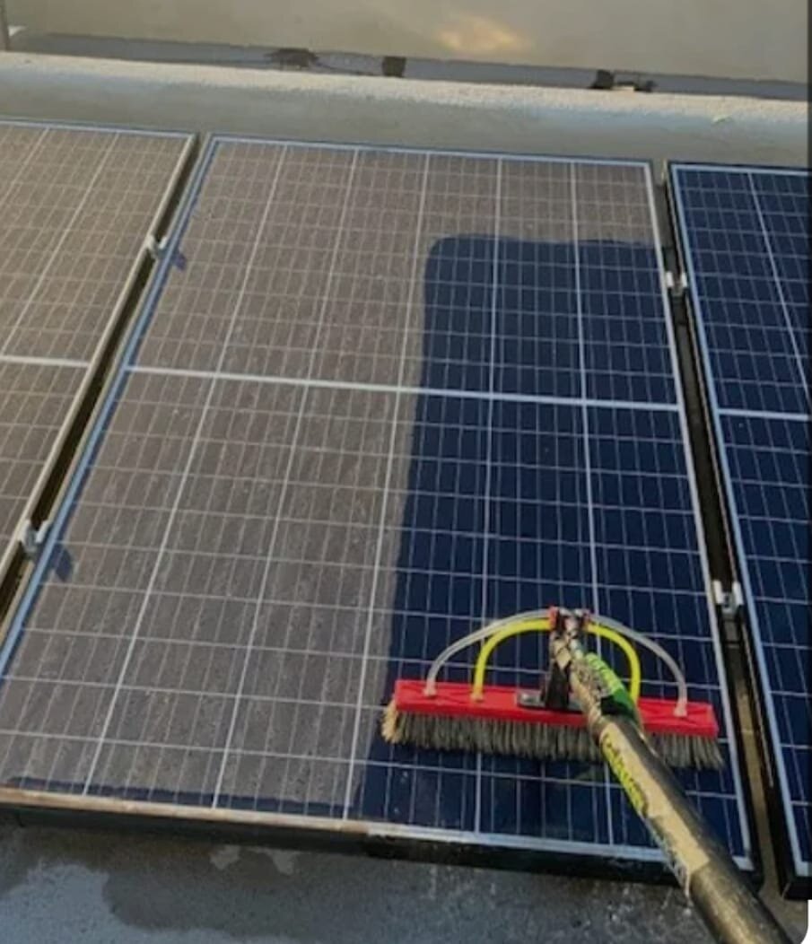 Solar Panels getting cleaning