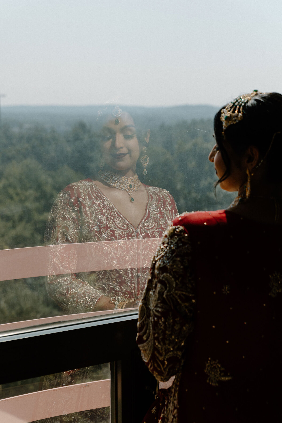 indian bride in window