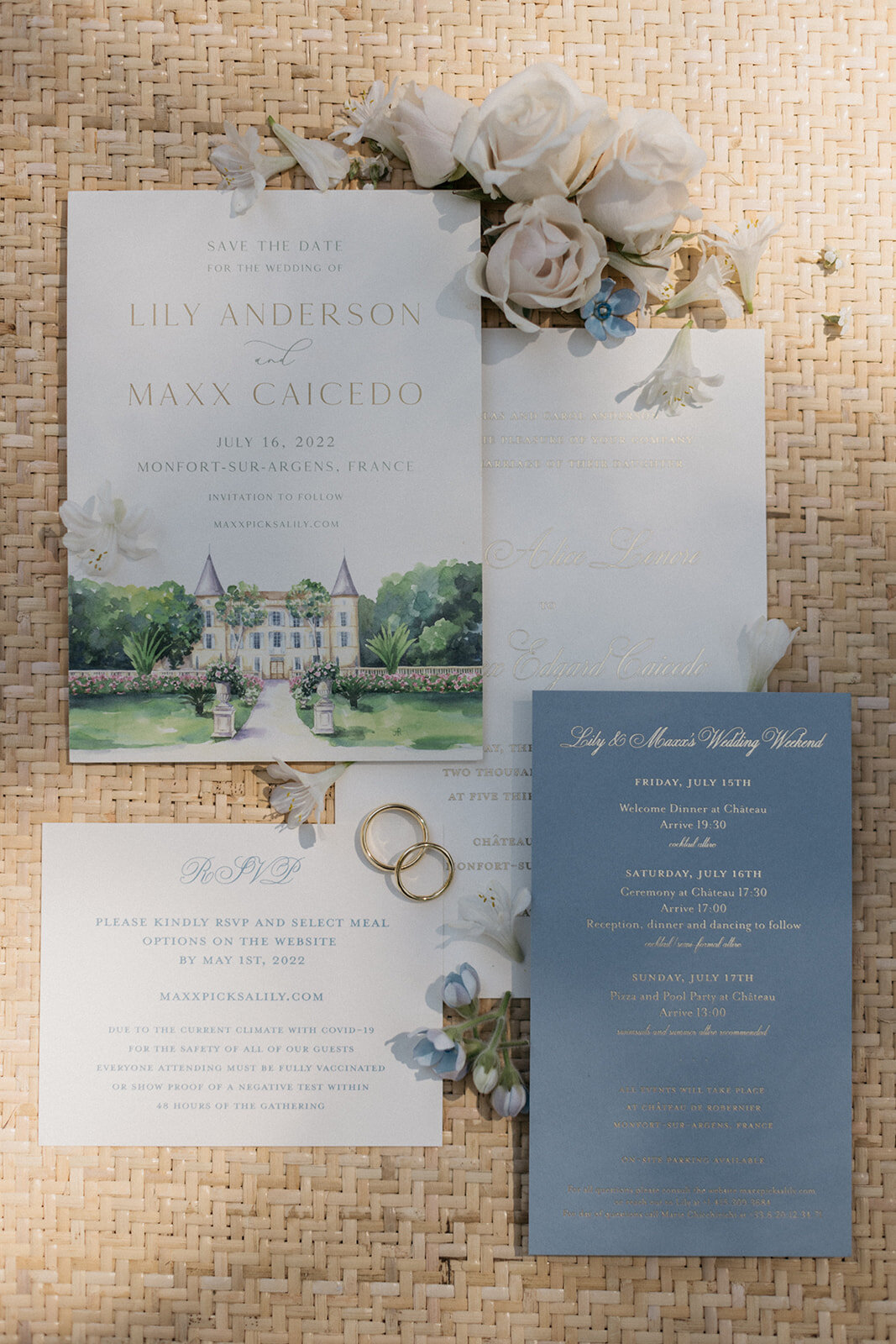 Lily Maxx wedding at chateau Robernier in a Monique Lhuillier gown - Veronique Lorre florist2