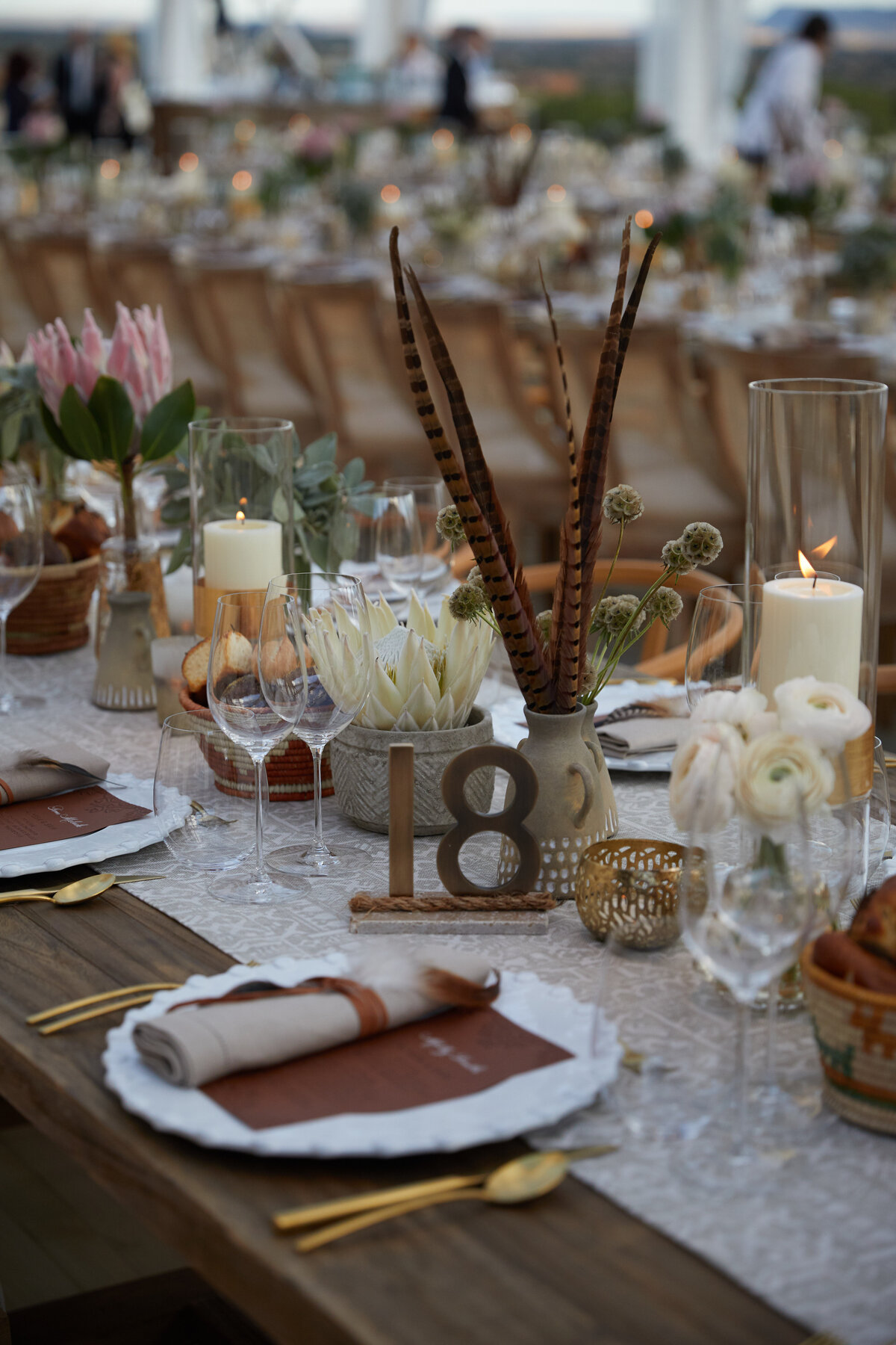 Place settings at sante fe wedding