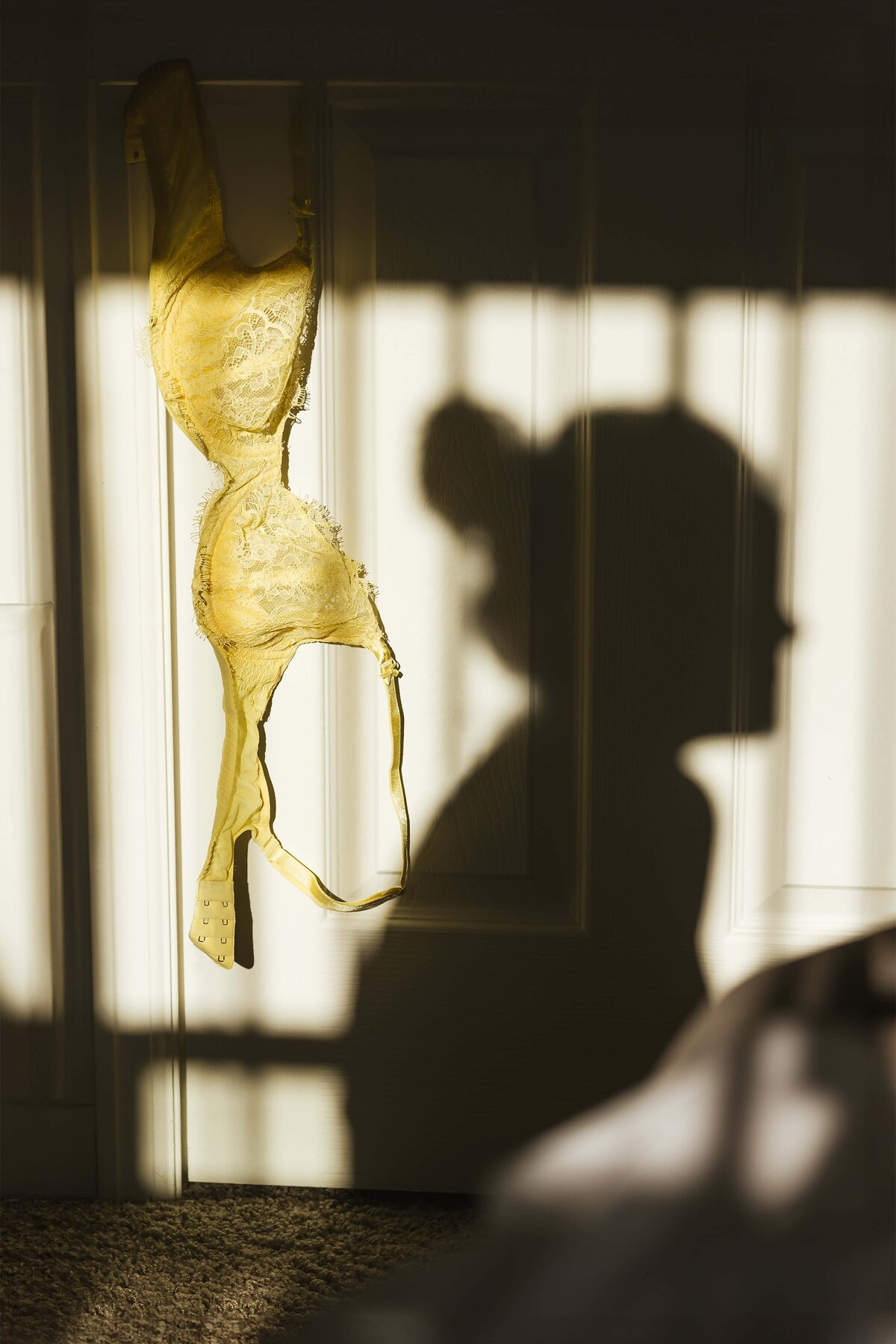 Colorado Springs Boudoir Photographer silhouette of woman  and bra
