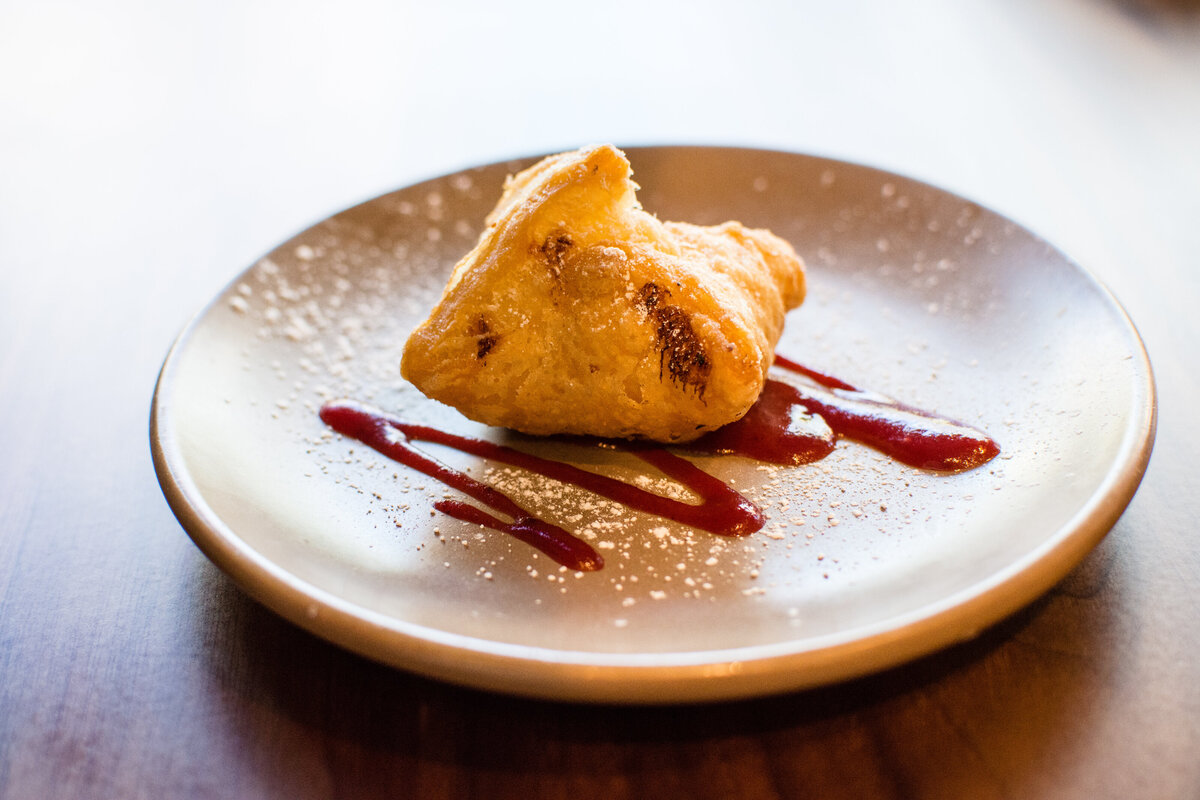 Crab rangoon on a small plate