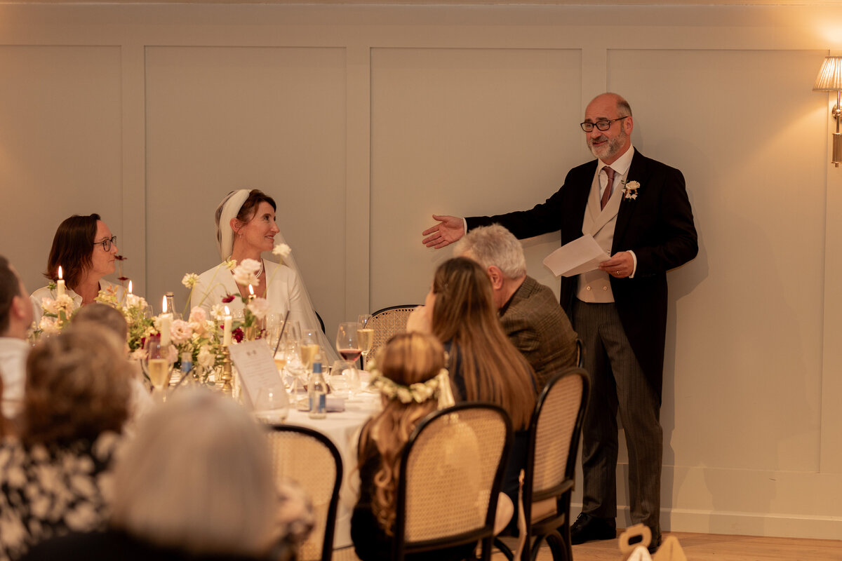 Wedding speeches at Kilvert Hall, Kin House