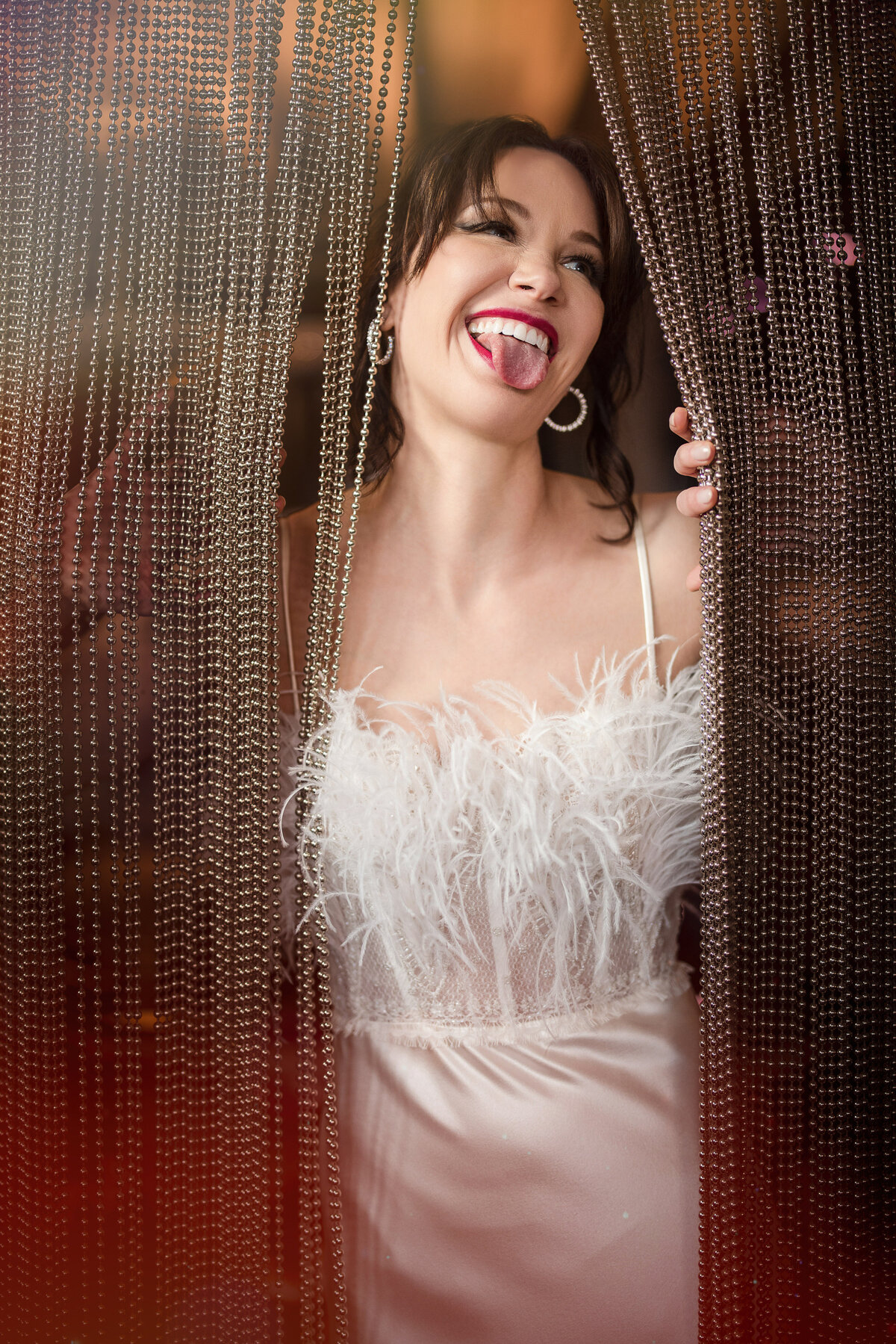 A bride in an Elizabeth FIllmore wedding gown