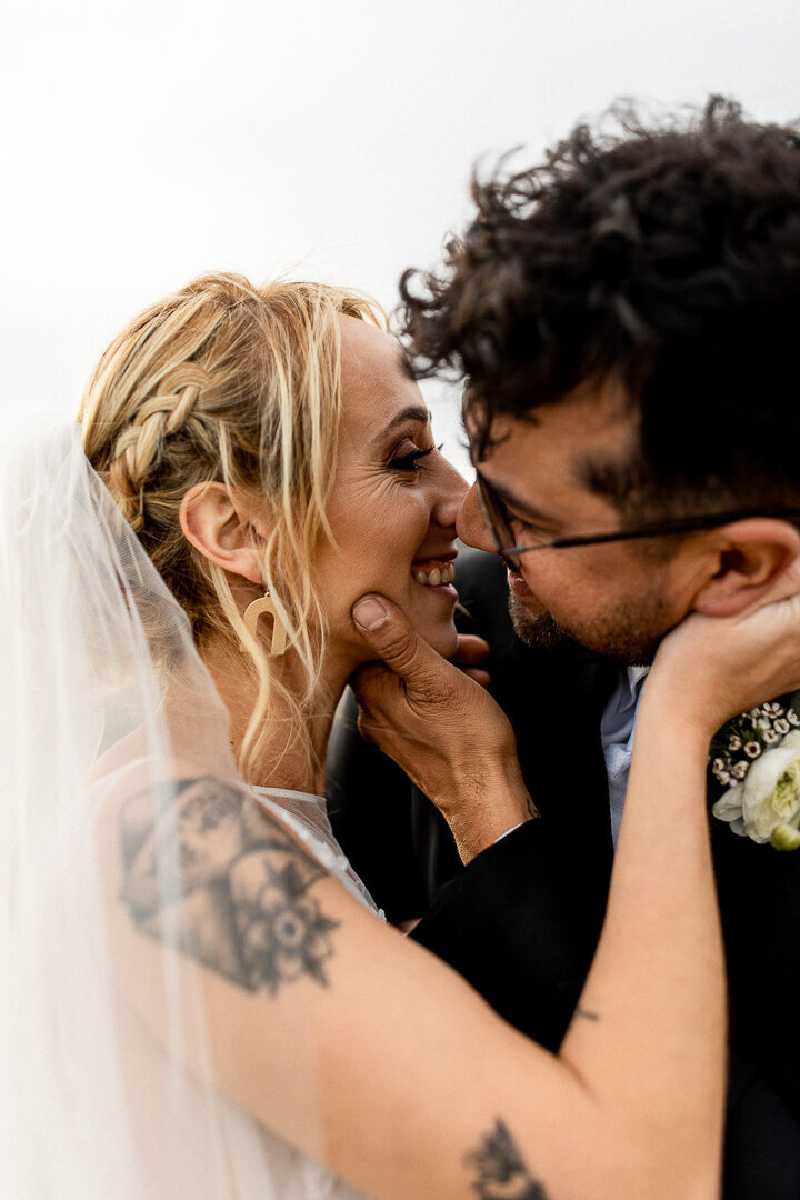 Iowa couple eloping and almost kissing