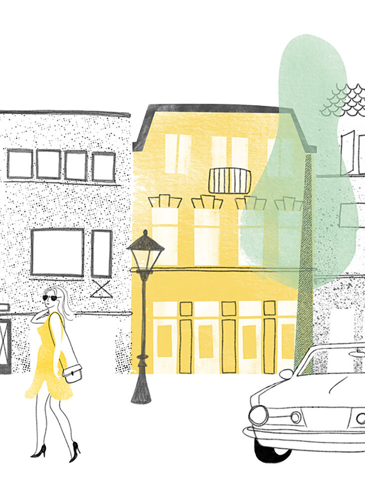 AVT Kliniek - straat detail v2 - illustratieve huisstijl - cracco illustration