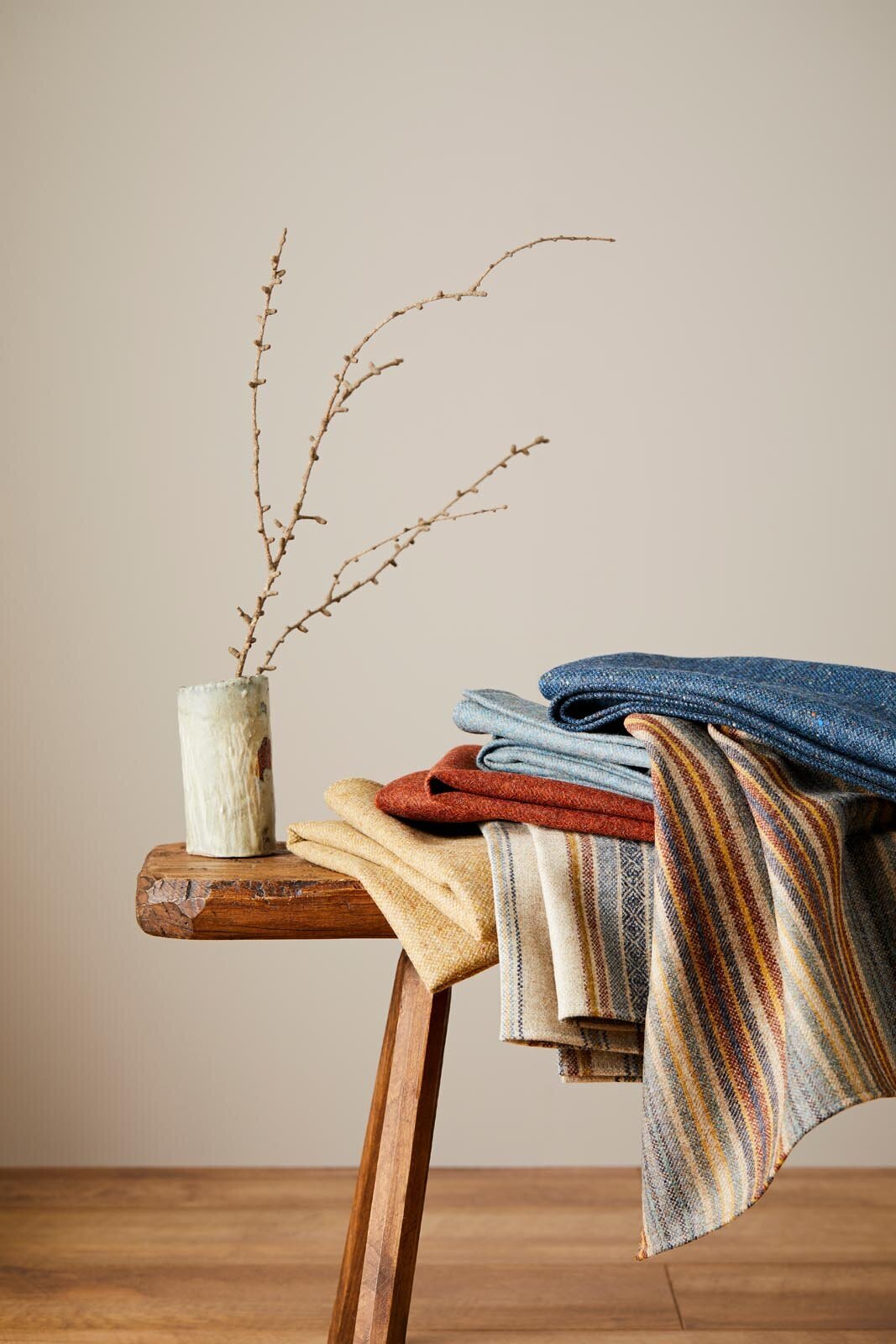 STRIPES & CHECKS_BLENHEIM-NATURAL-DENIM_BURLEIGH-DENIM-GOLD_LIFESTYLE