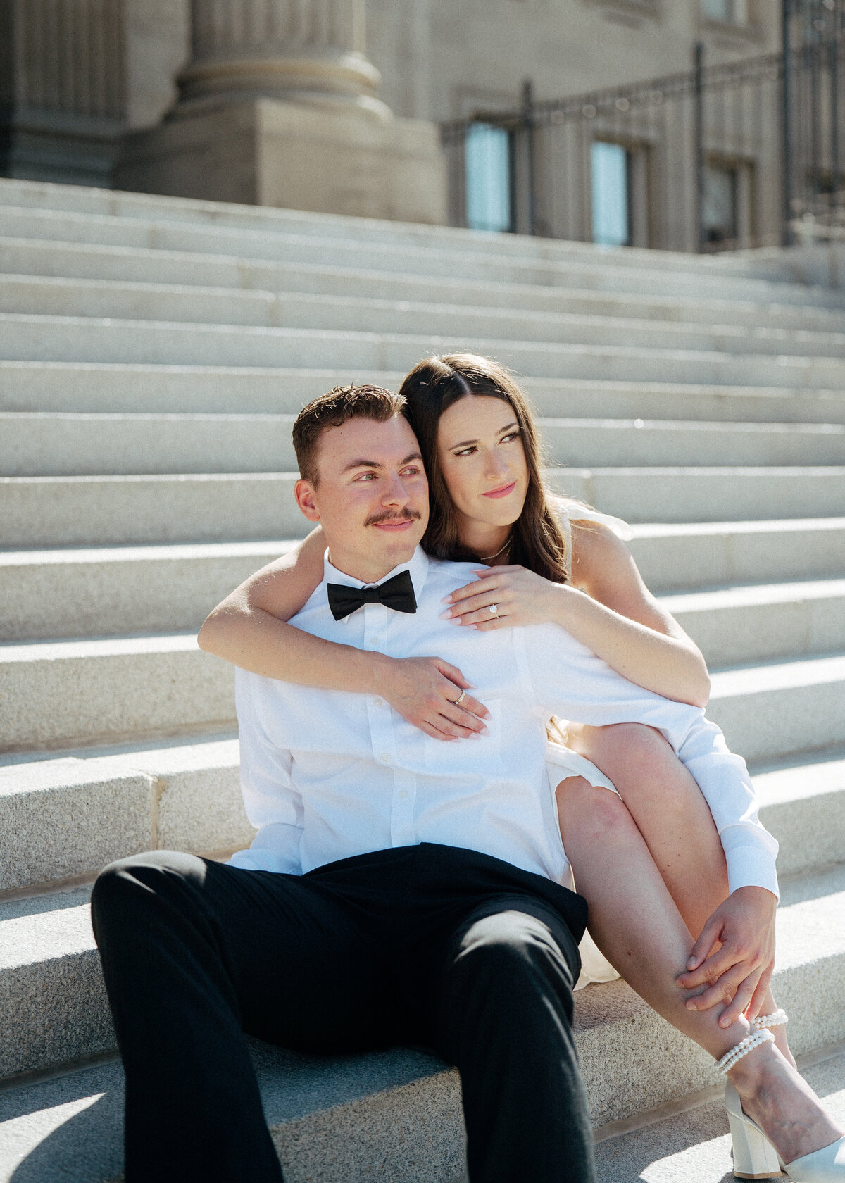 Couple during golden hour engagement shoot in Boise, Idaho wedding/elopement - photographed by The Storytellers