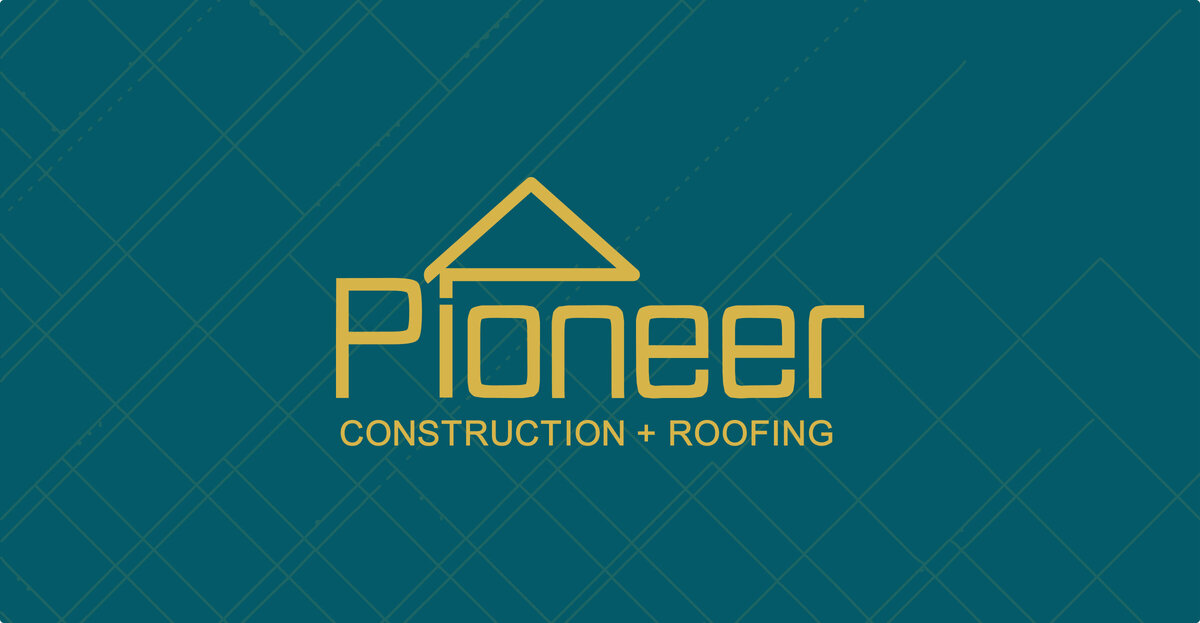 Pioneer Construction primary logo that resembles a house.