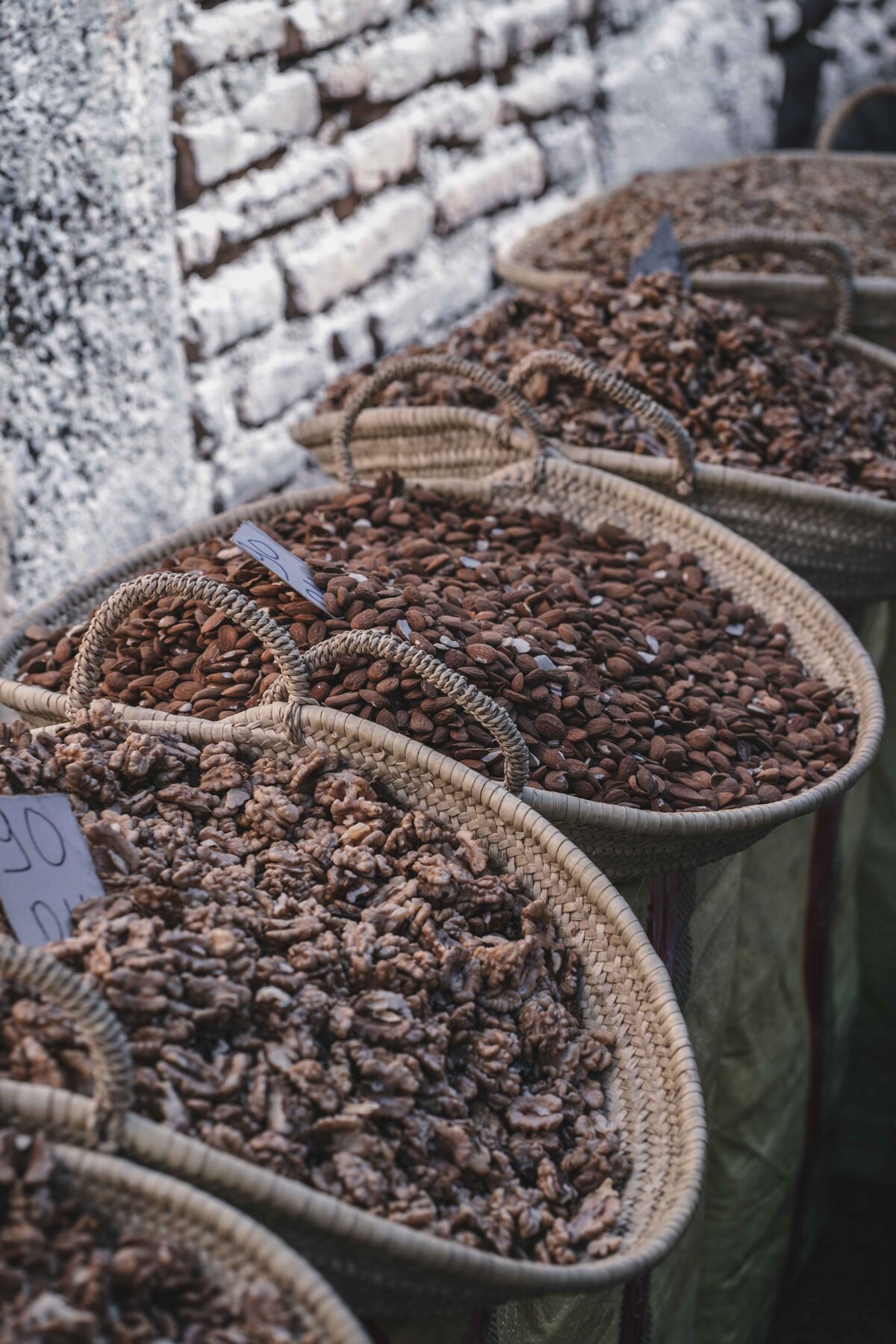 Nuts scene in the Souks of the Old Town of Marrakech
