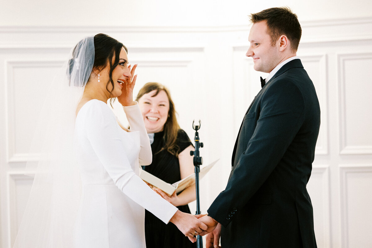 Minnesota Bride is getting emotional at her wedding ceremony