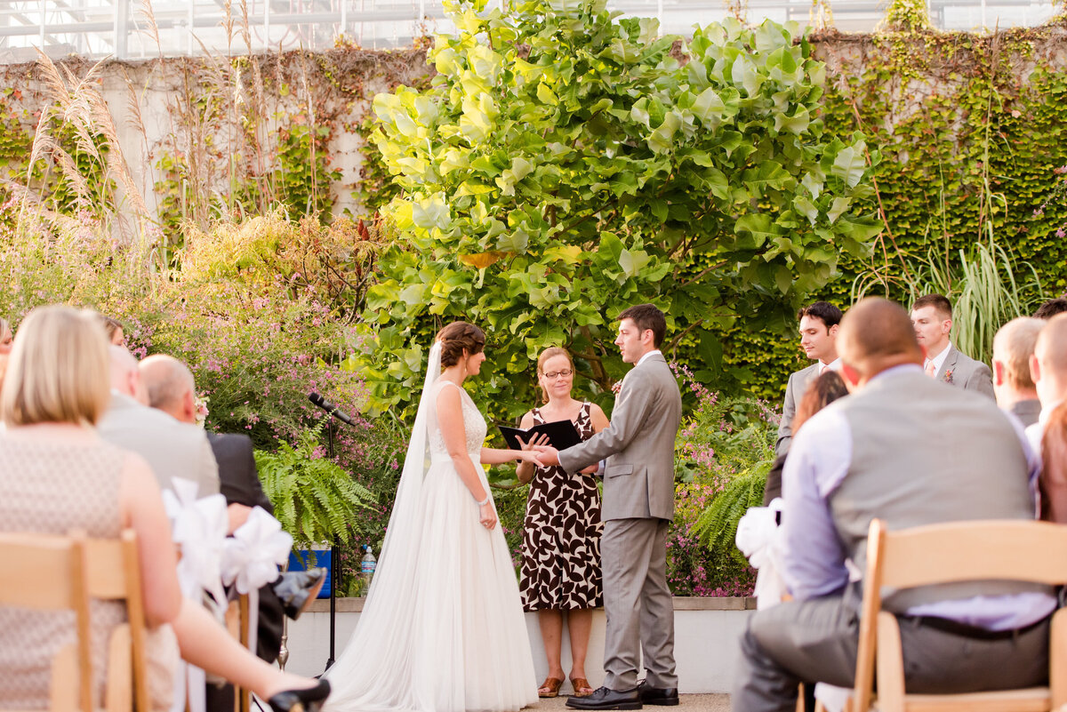 wedding ceremony outside of phipps conservatory
