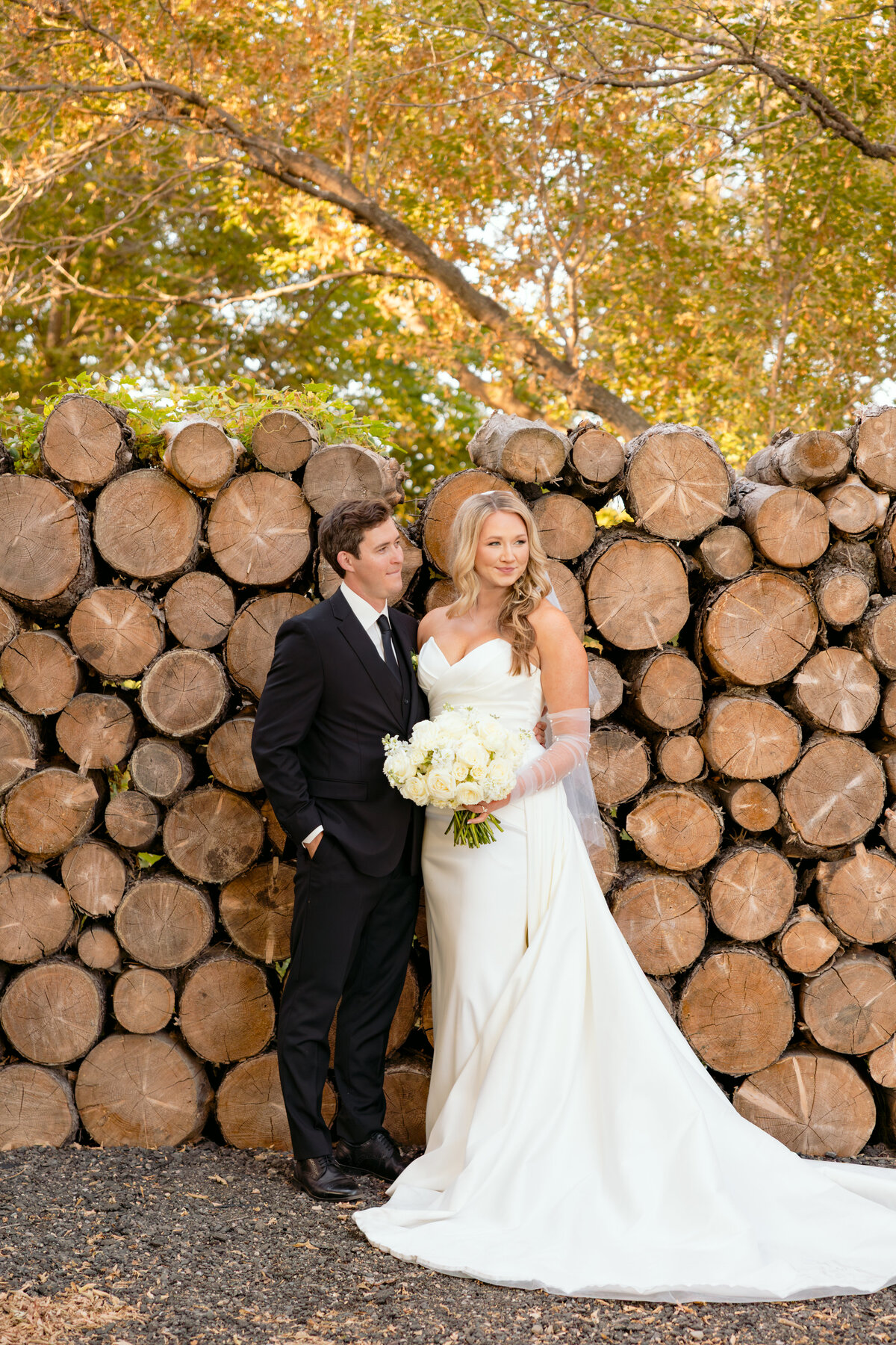 Couple portraits at a woodsy venue in Minnesota.