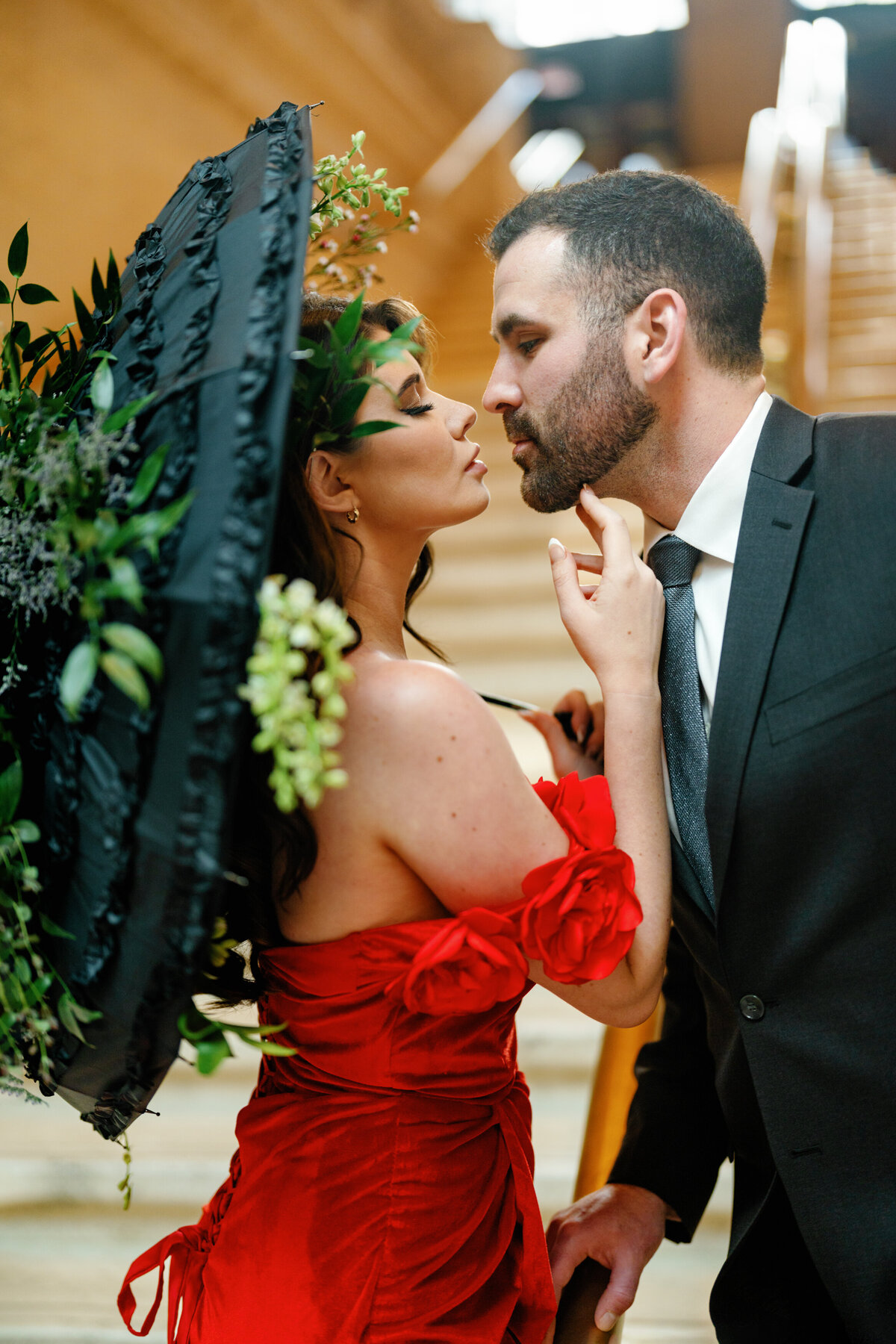 Aspen-Avenue-Chicago-Wedding-Photographer-Union-Station-Chicago-Theater-Engagement-Session-Timeless-Romantic-Red-Dress-Editorial-Stemming-From-Love-Bry-Jean-Artistry-The-Bridal-Collective-True-to-color-Luxury-FAV-35