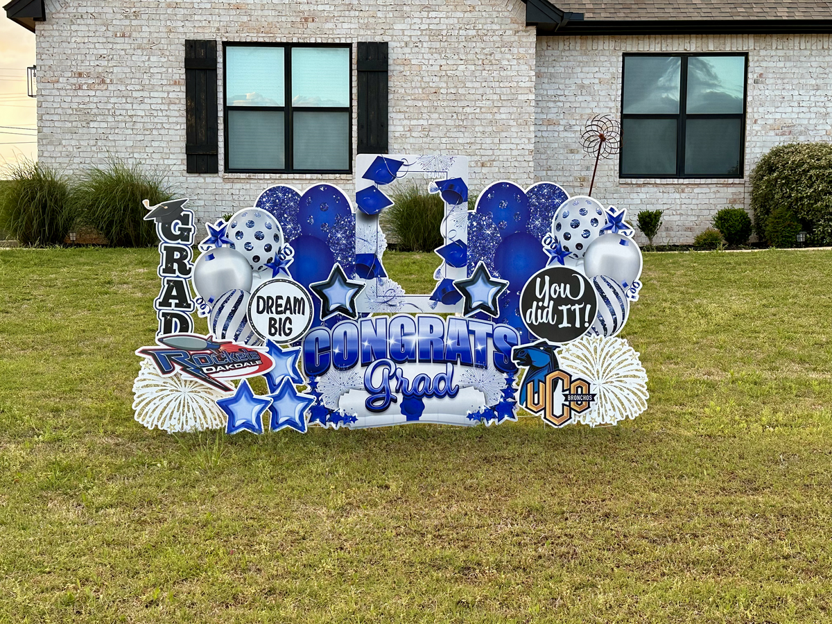 Adoption Celebration Yard Sign Setup in Edmond, OK.Simply Sign It is a yard greeting sign rental company servicing Edmond, NW OKC, Piedmont, and Deer Creek. Create a yard greeting sign for your home, organization, or school.