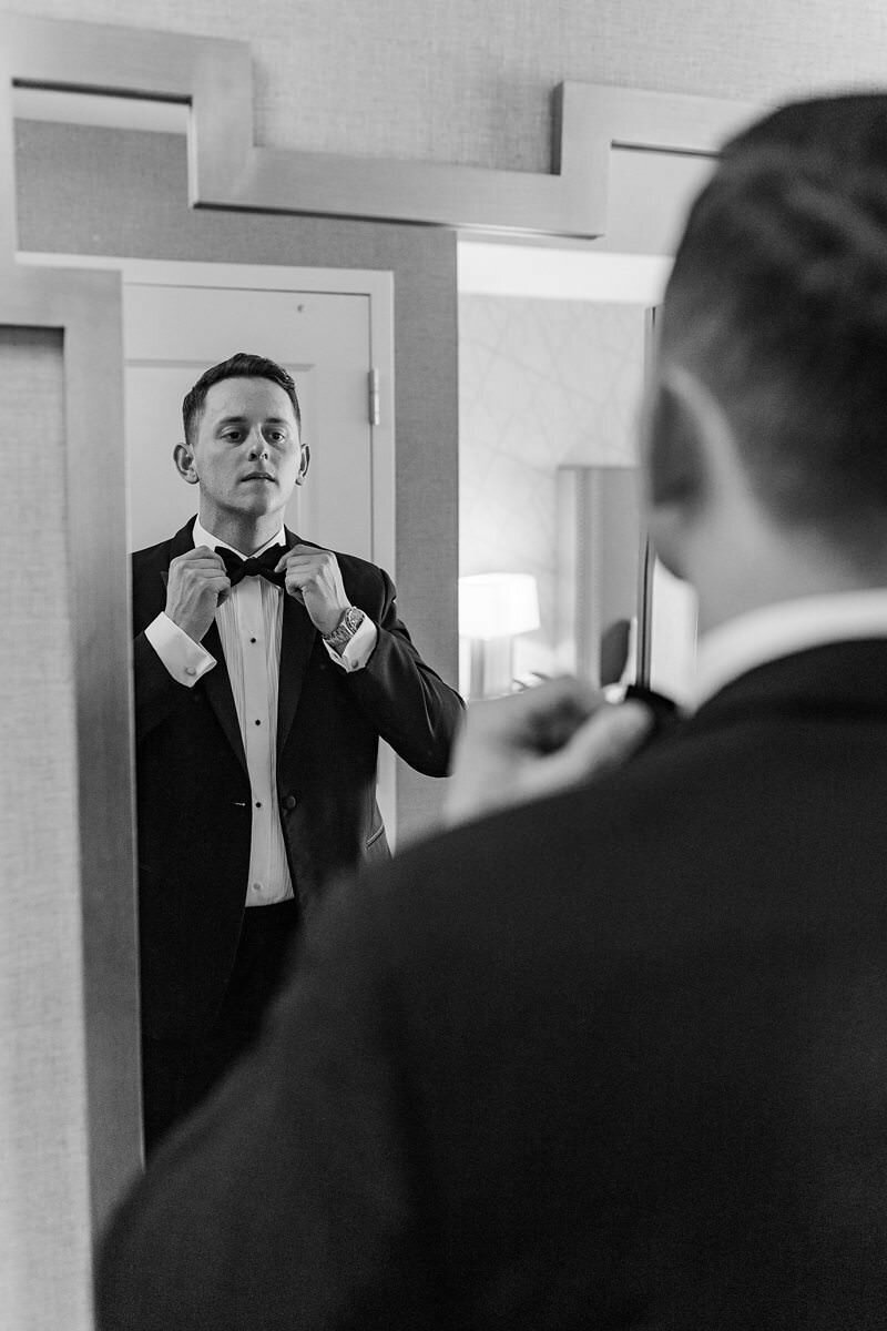 Groom and Groomsmen Getting Ready at DoubleTree, Evansville.050