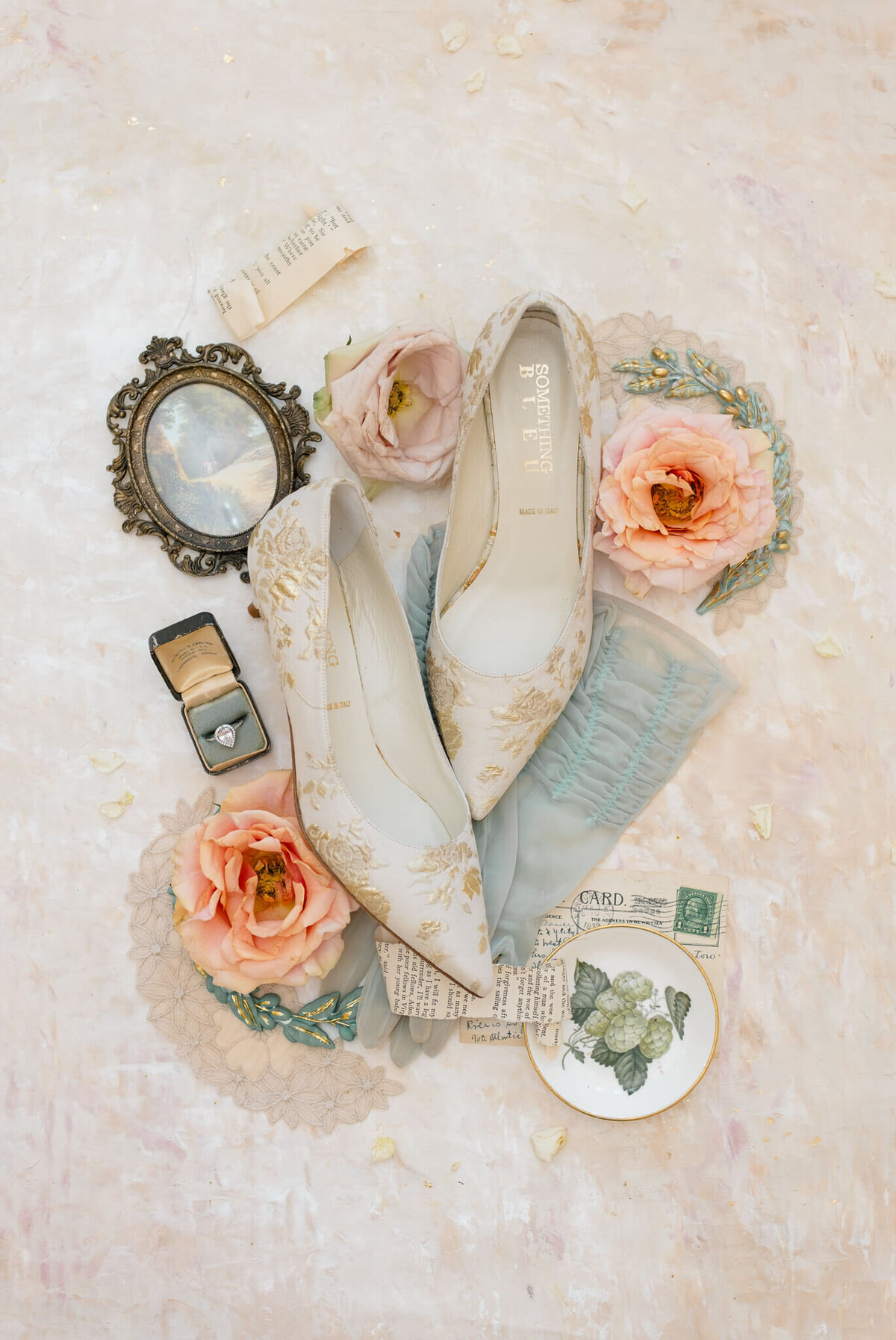 Beautiful wedding flat lay. Taken by Washington DC Wedding Photographer Bethany Aubre Photography.