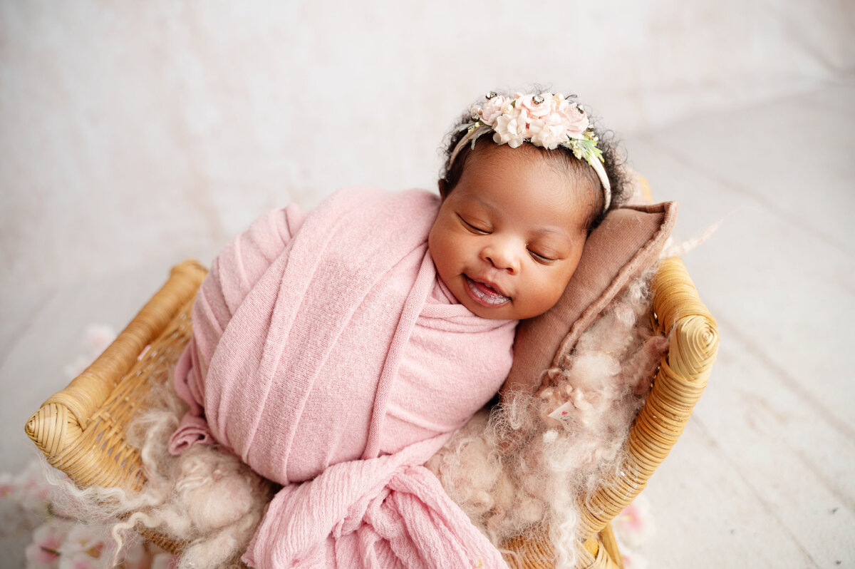 wrapped mocha newborn baby girl