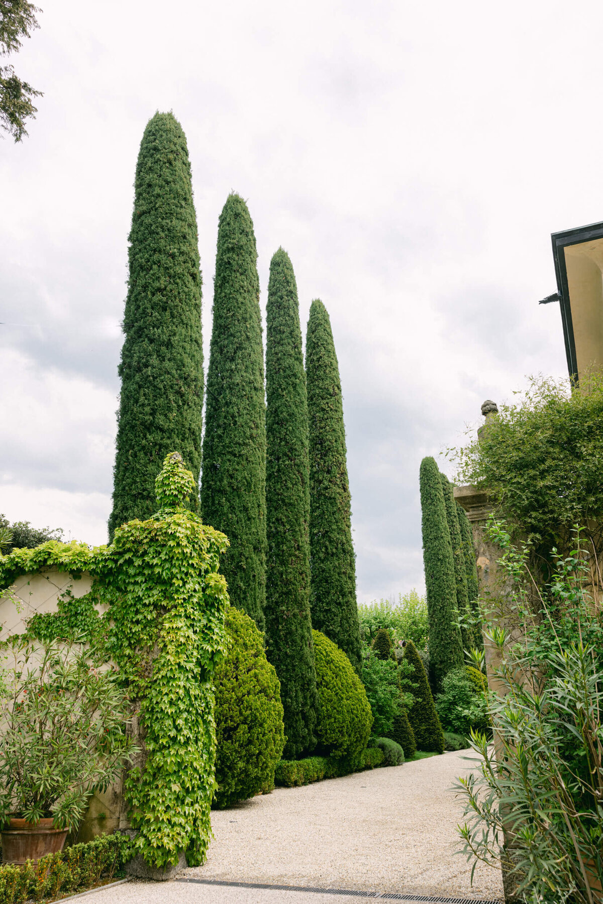 A wedding photo of a bride at Villa Balbiano on Lake Como in Italy