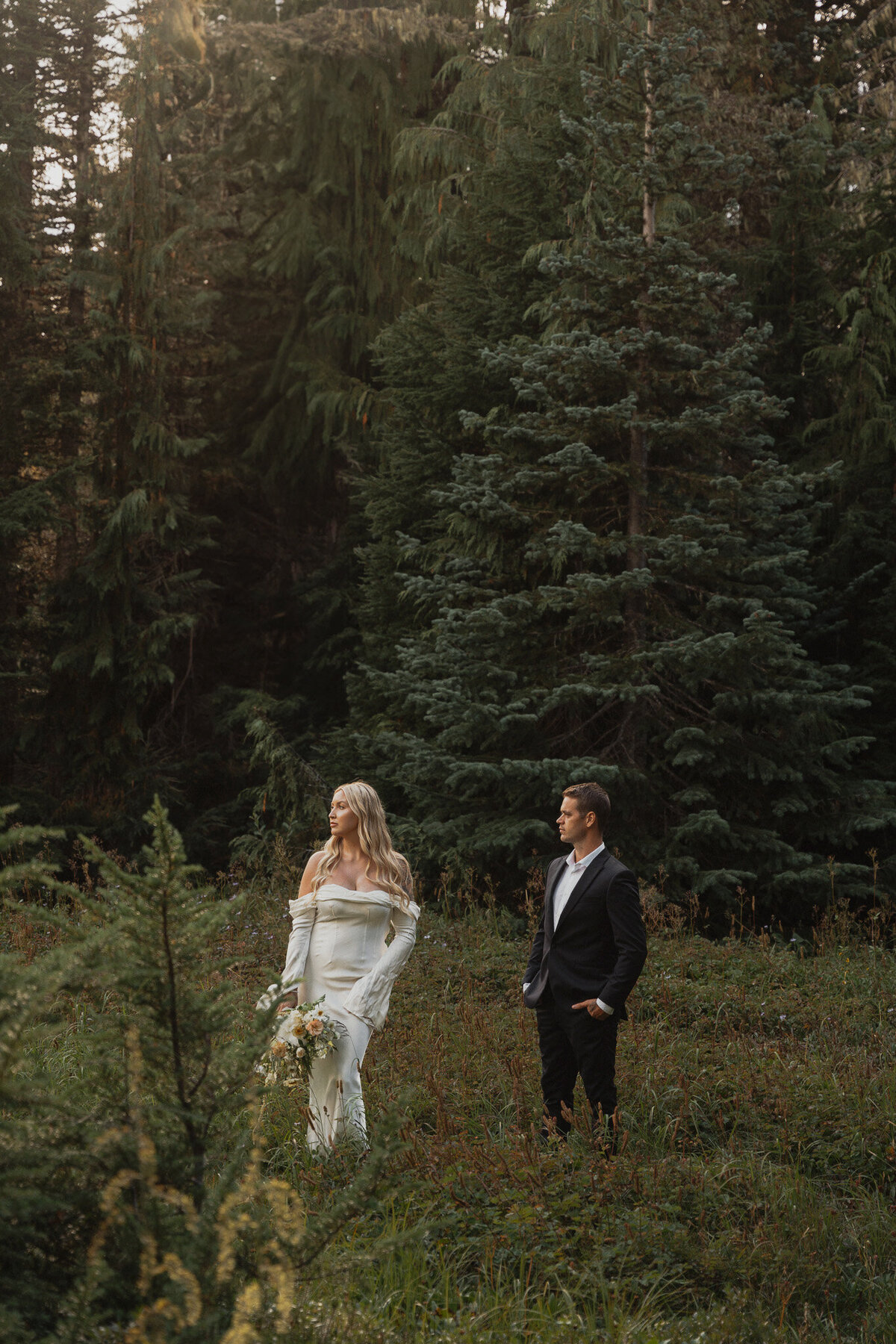 Bride and groom during their mount washington alpine resort elopement by latitude 49 photography