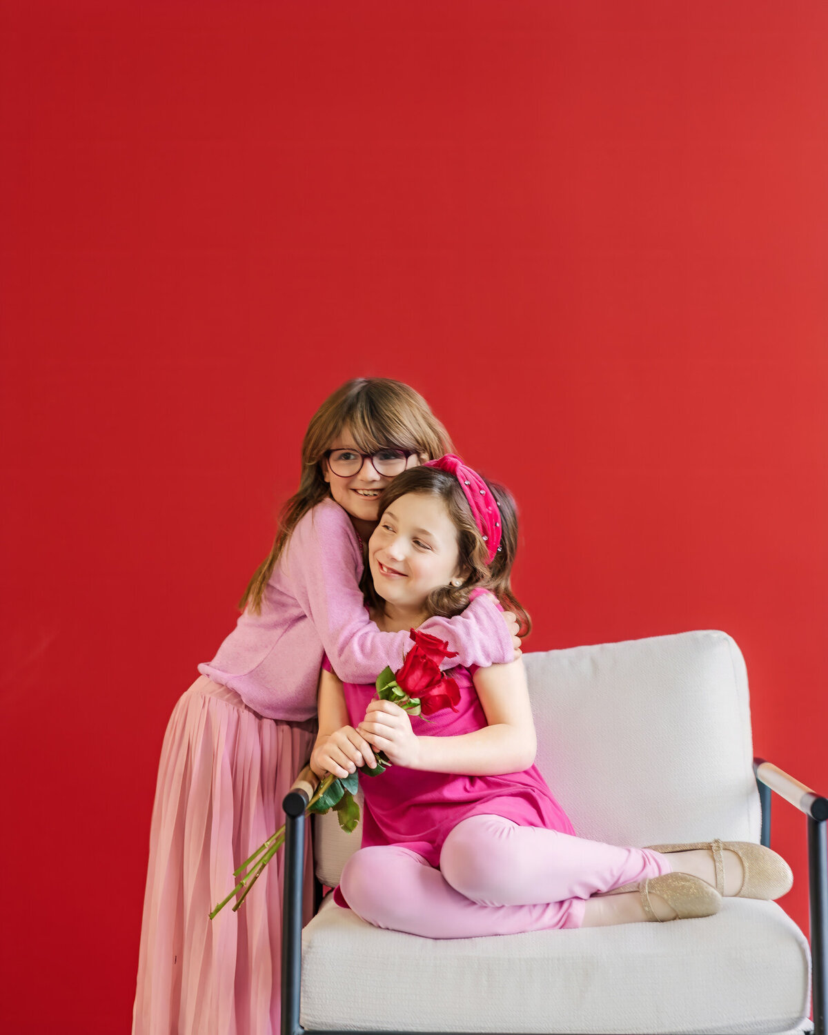 Valentine's day family studio session portraits by Claire Katan Creative.
