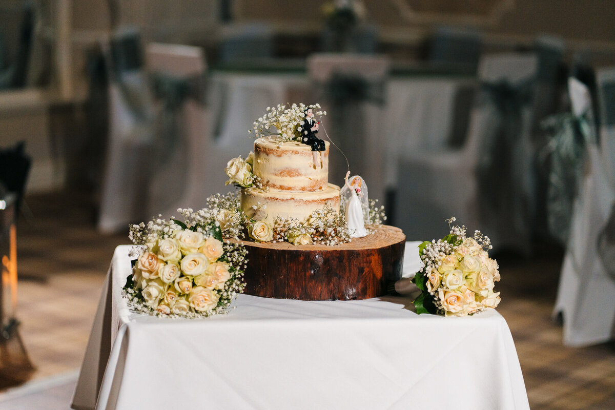 a shot of the wedding cake taken at Merewood Country House Hotel  by Anthony Horseman Photograpghy and Film