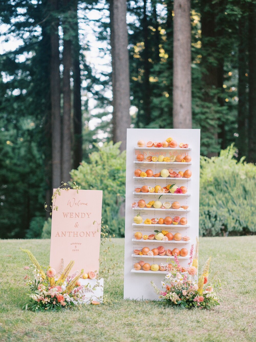 Mountain Terrace-Wedding-Woodside-California-Summer Citrus-Seating Chart