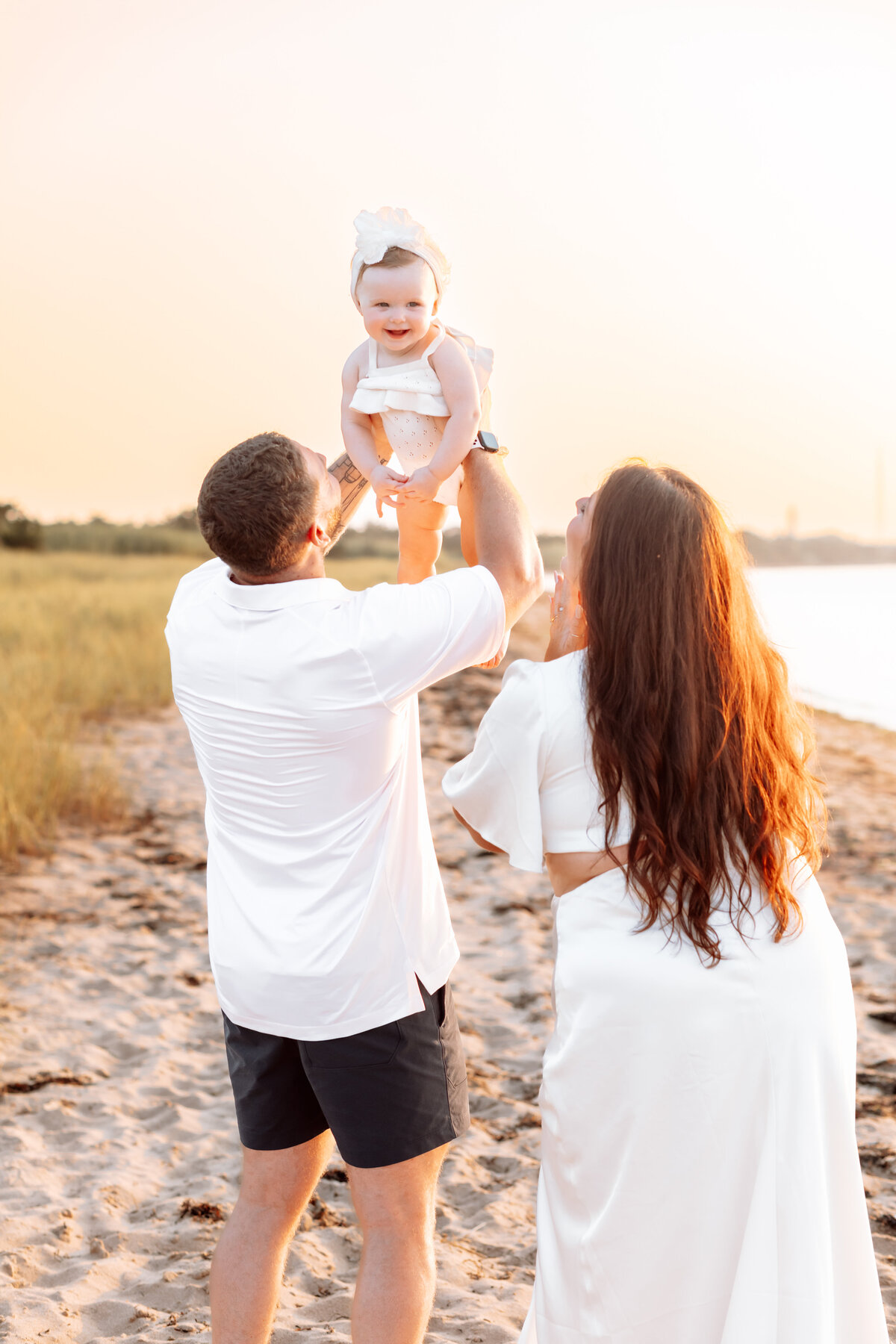Golden Hour-Beach-Family Playing