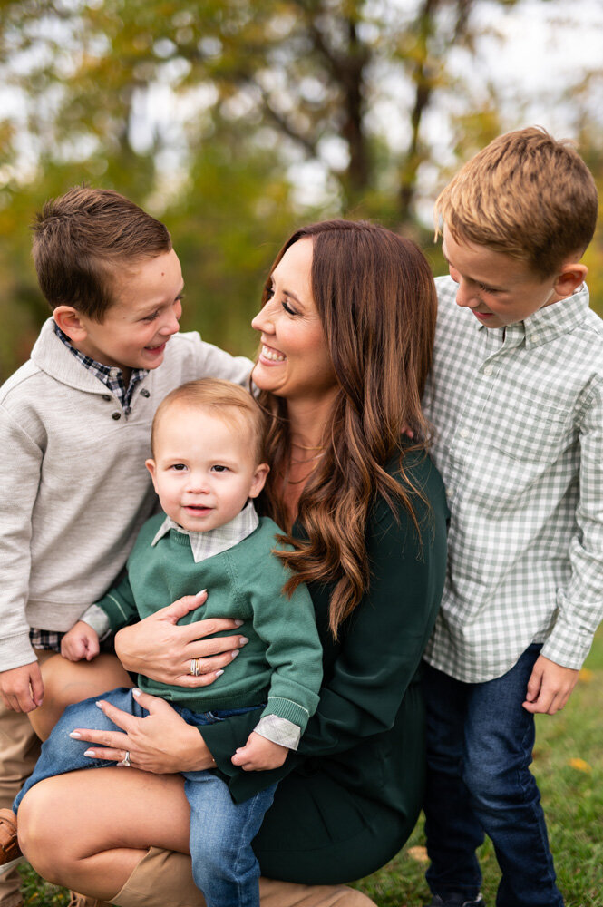 Young mother with her three sons