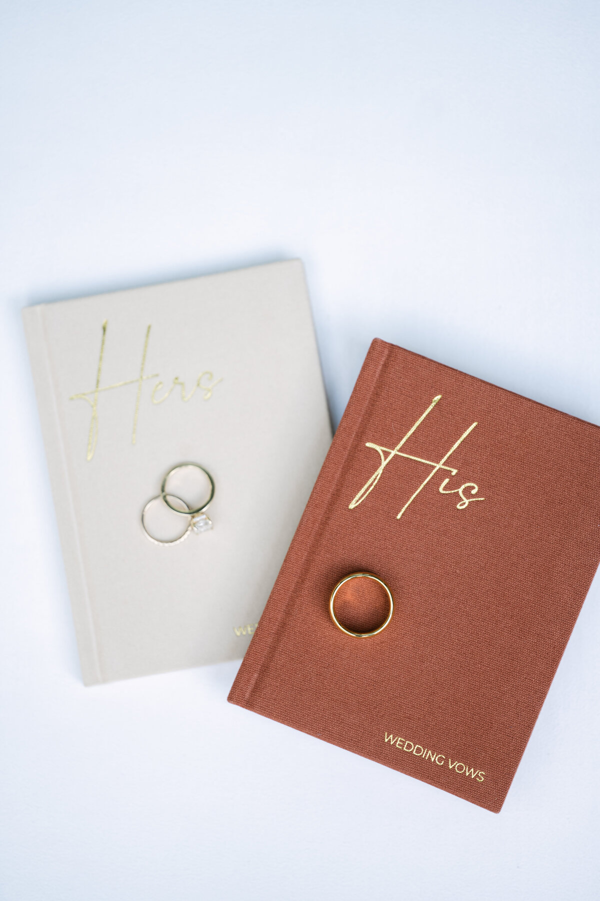 vow books and rings