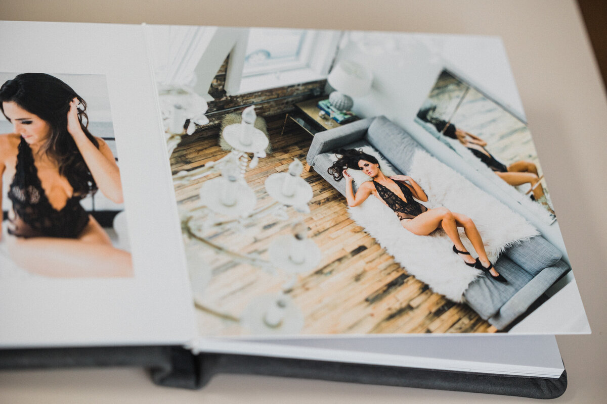 Boudoir photo album, leather photo album, personalized, handmade