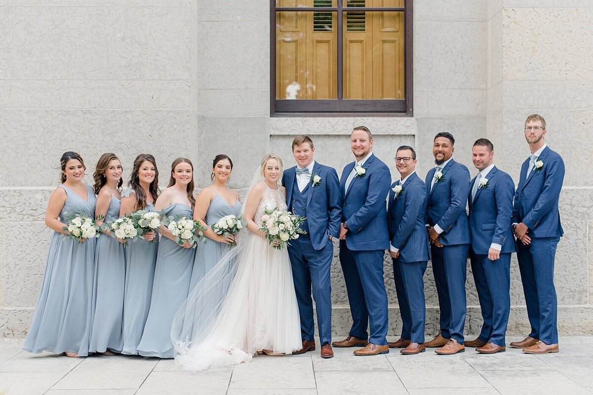 Wedding Party outside of the Ohio State House during portraits taken by Ohio Wedding Photographer