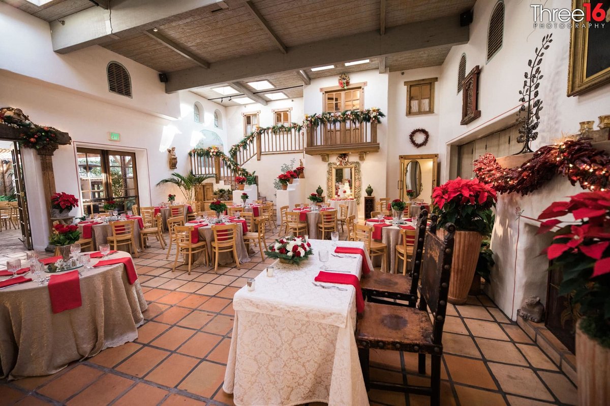 The Hacienda Restaurant in Santa Ana wedding reception setup