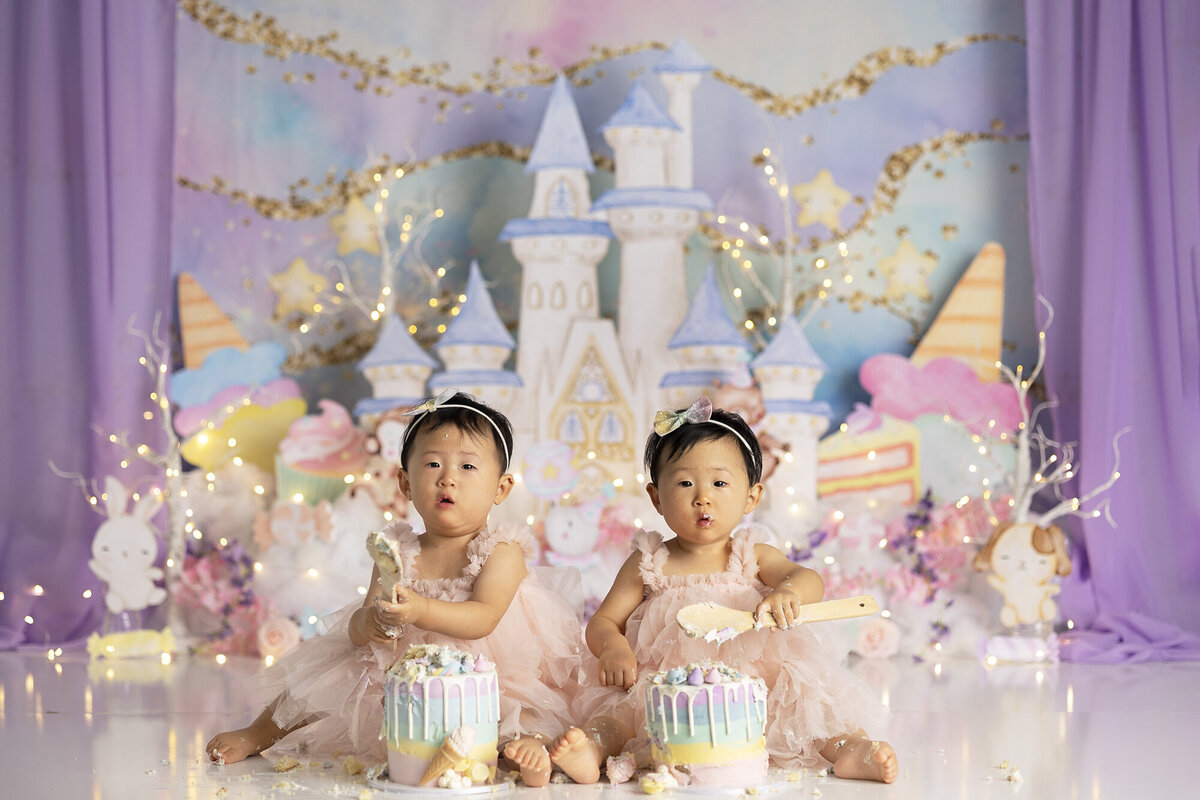 best-columbus-ohio-twins-photographer-baby-girl-cake-smash-princess-magic-first-birthday-amanda-estep-photography-hilliard-dublin-grove-city
