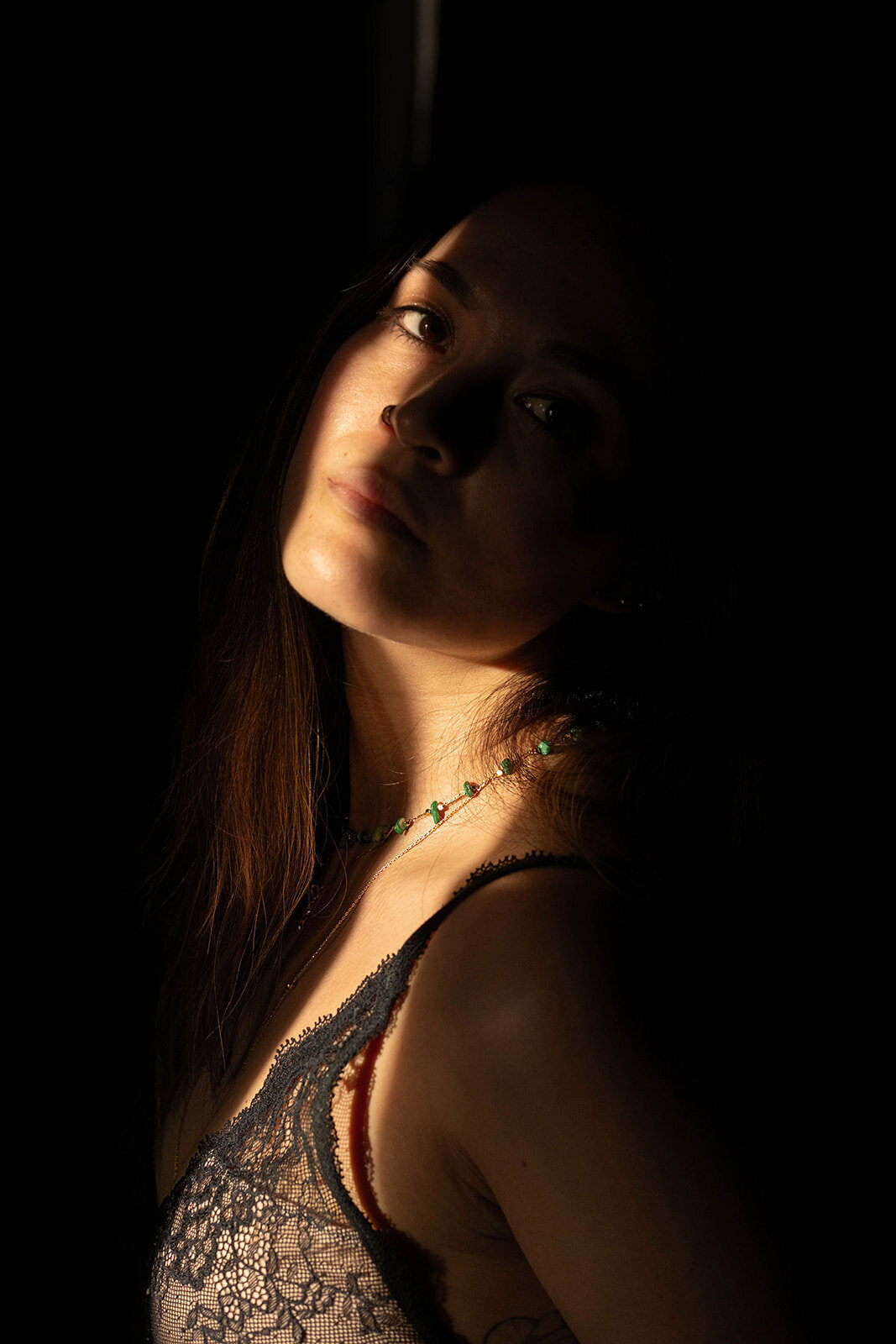 hard light and shadows boudoir photographer in denver colorado