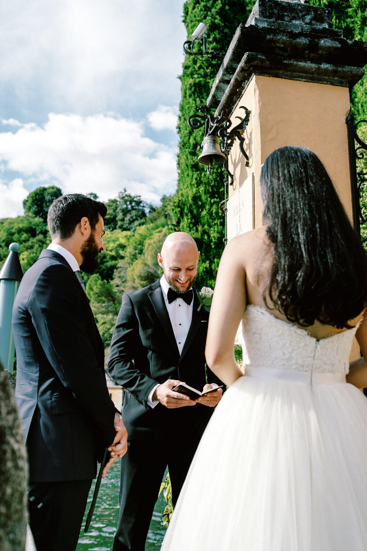 Film photograph of an elopement at Villa Cassinella on Lake Como Italy