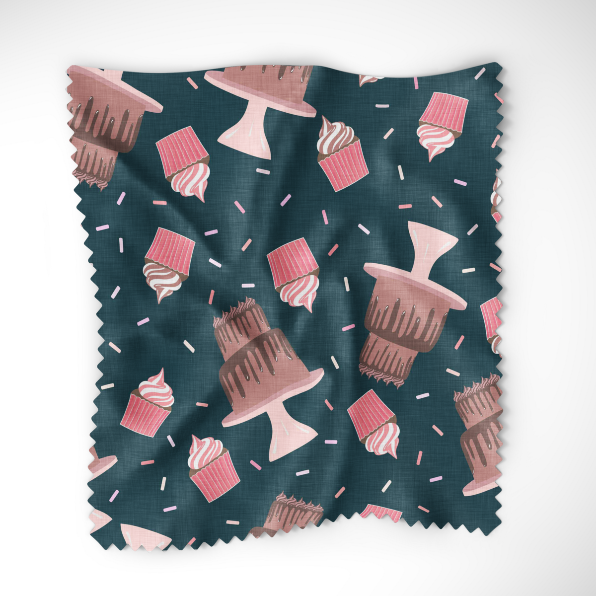 Pears Well Treat Yourself Cakes Pattern Fabric Swatch