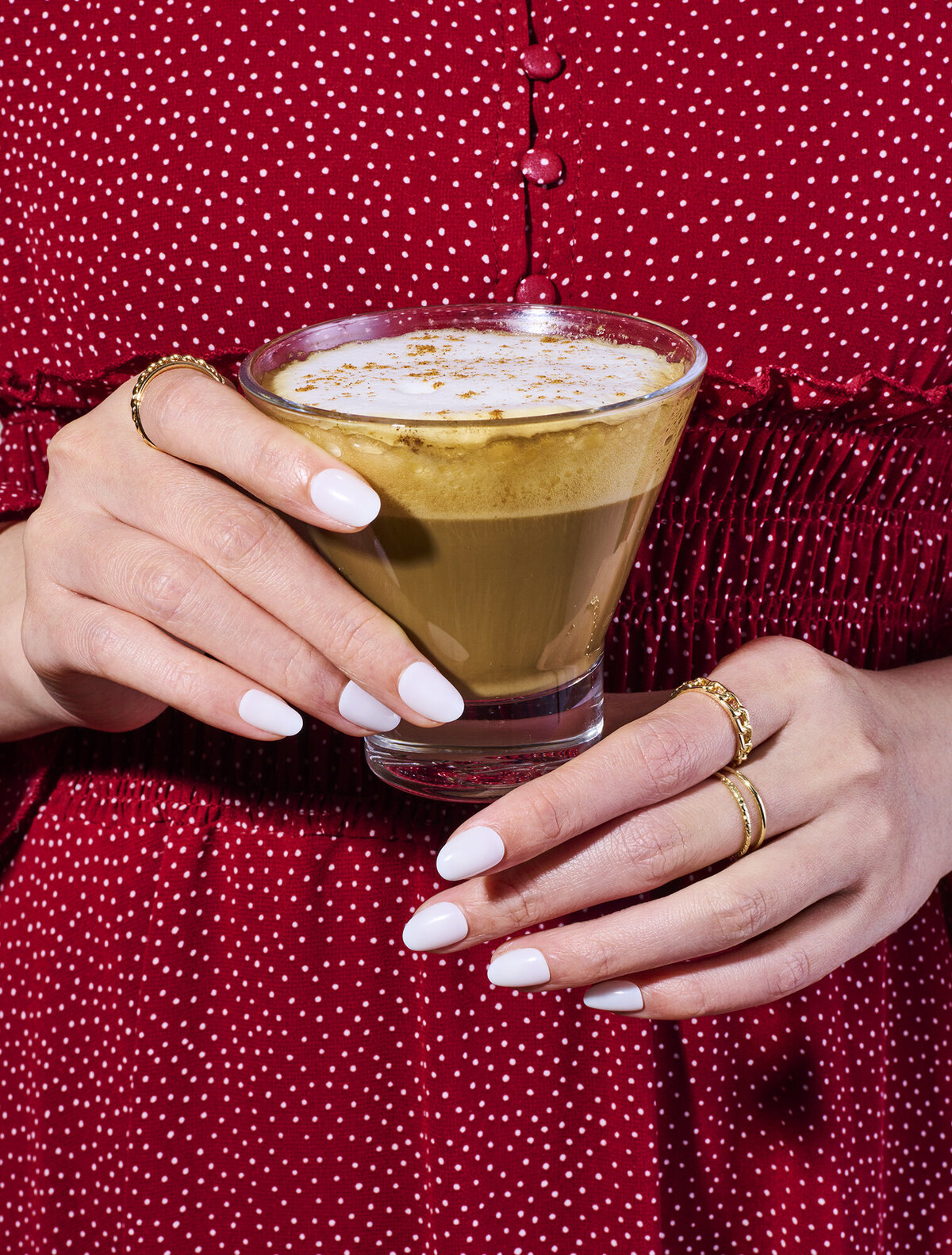 coffee latte photography with hand model