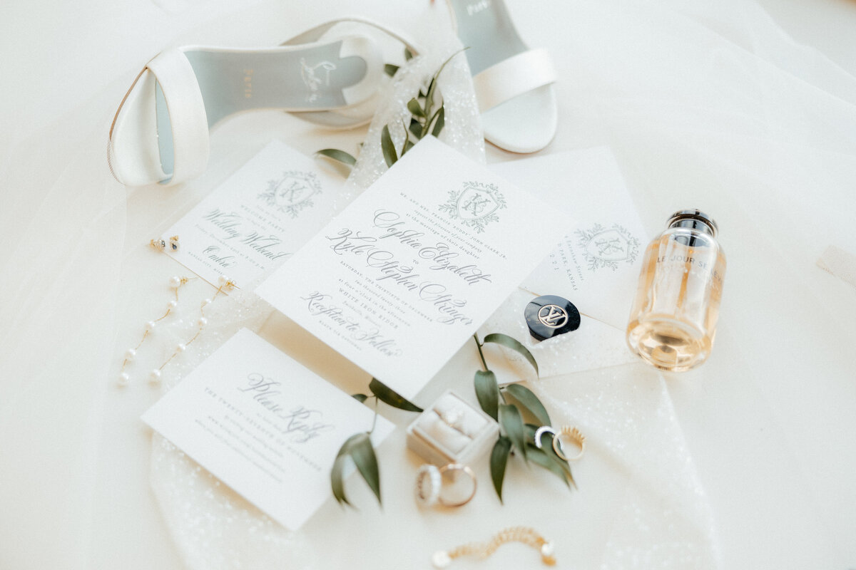The bridal wedding details.