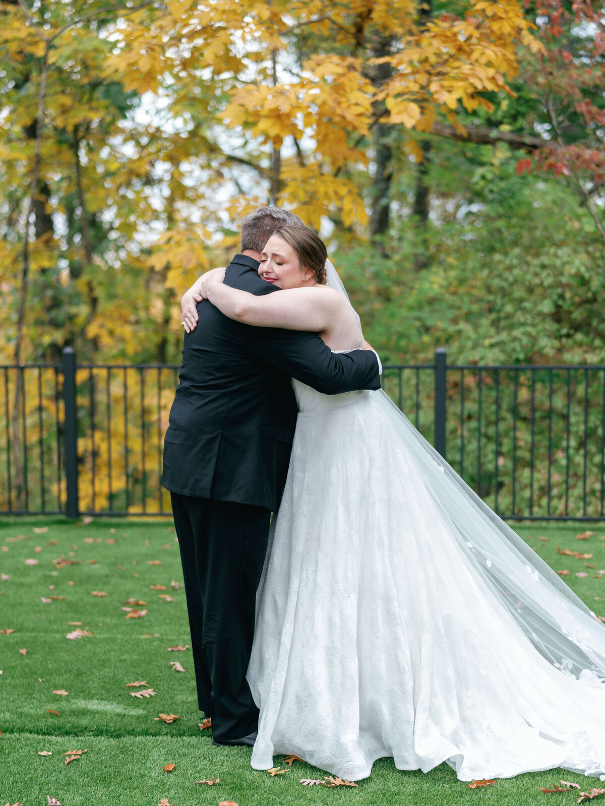 Bride and groom first look at Nichols Heir