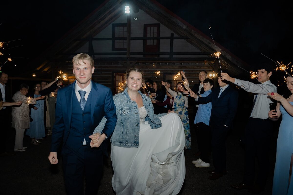 bride and groom sparkler exit night issaquah washington wedding