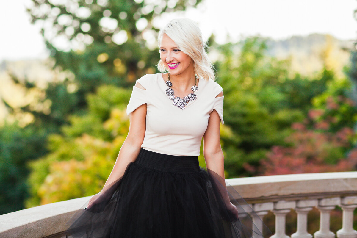 fashion portrait of woman in Oregon