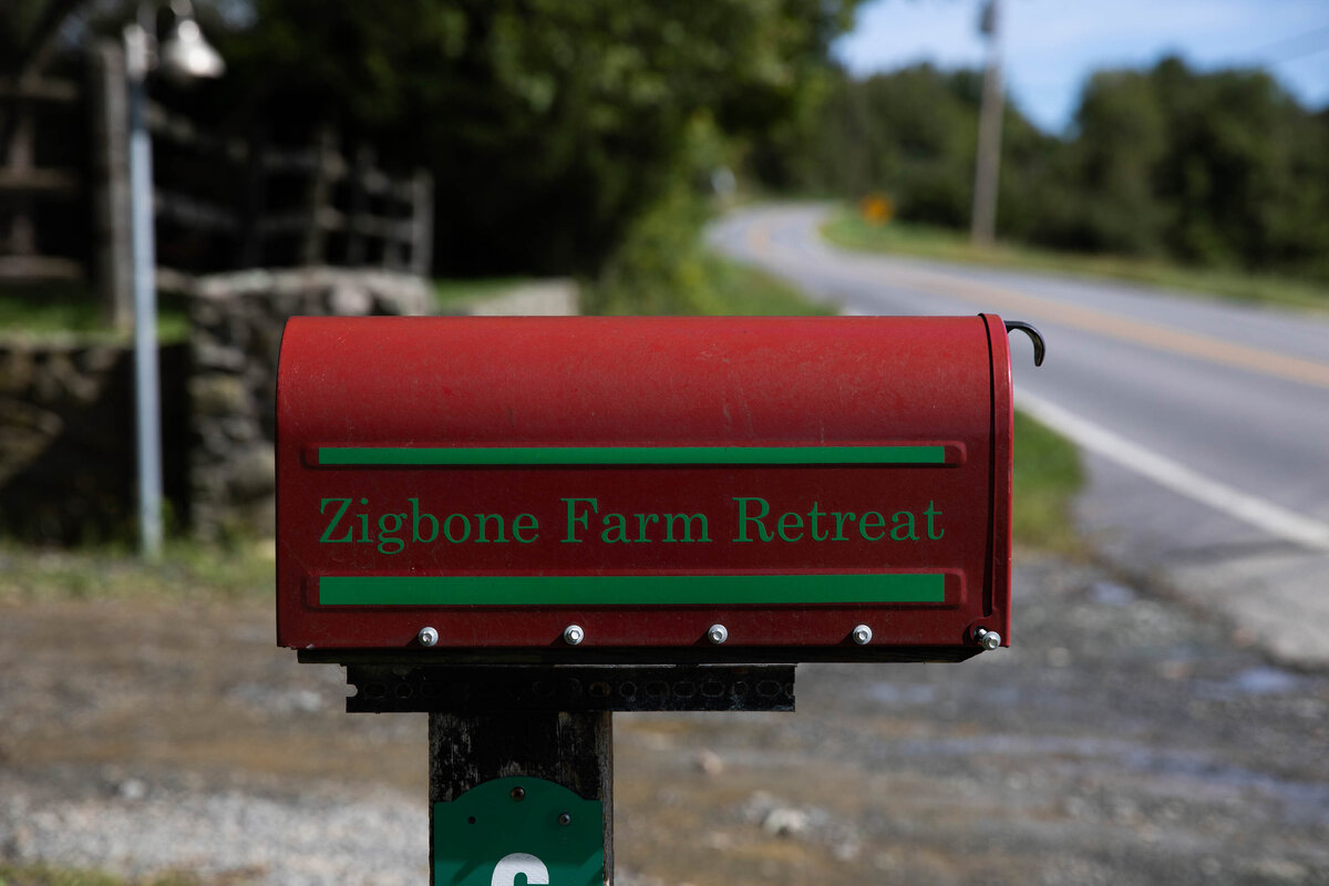 Mail box for Zigbone Farm Retreat, Maryland