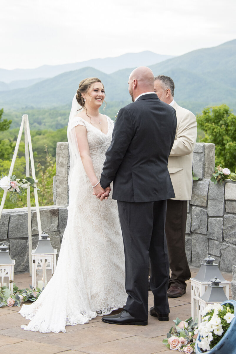 Wedding ceremony at Something Blue wedding venue