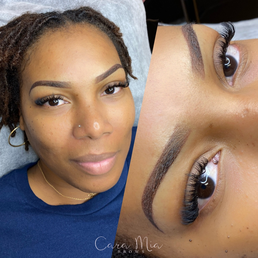 Ombre Powder Brows before and after